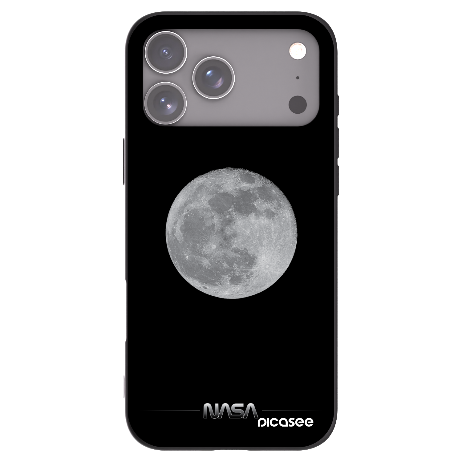 Silikónový čierny obal pre Apple iPhone 17 Pro Max - Moon Minimal