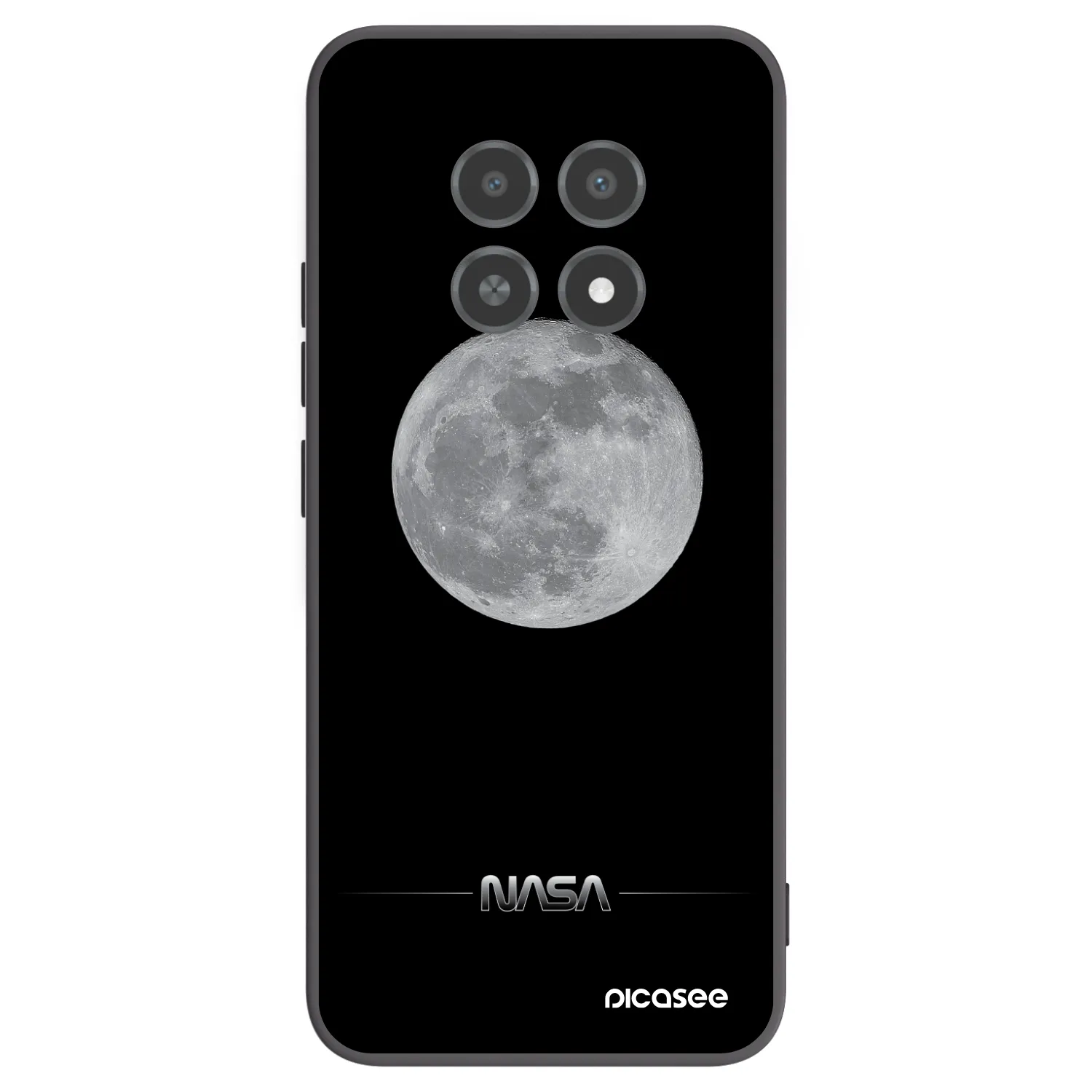 Picasee silikónový čierny obal pre Realme 12X - Moon Minimal