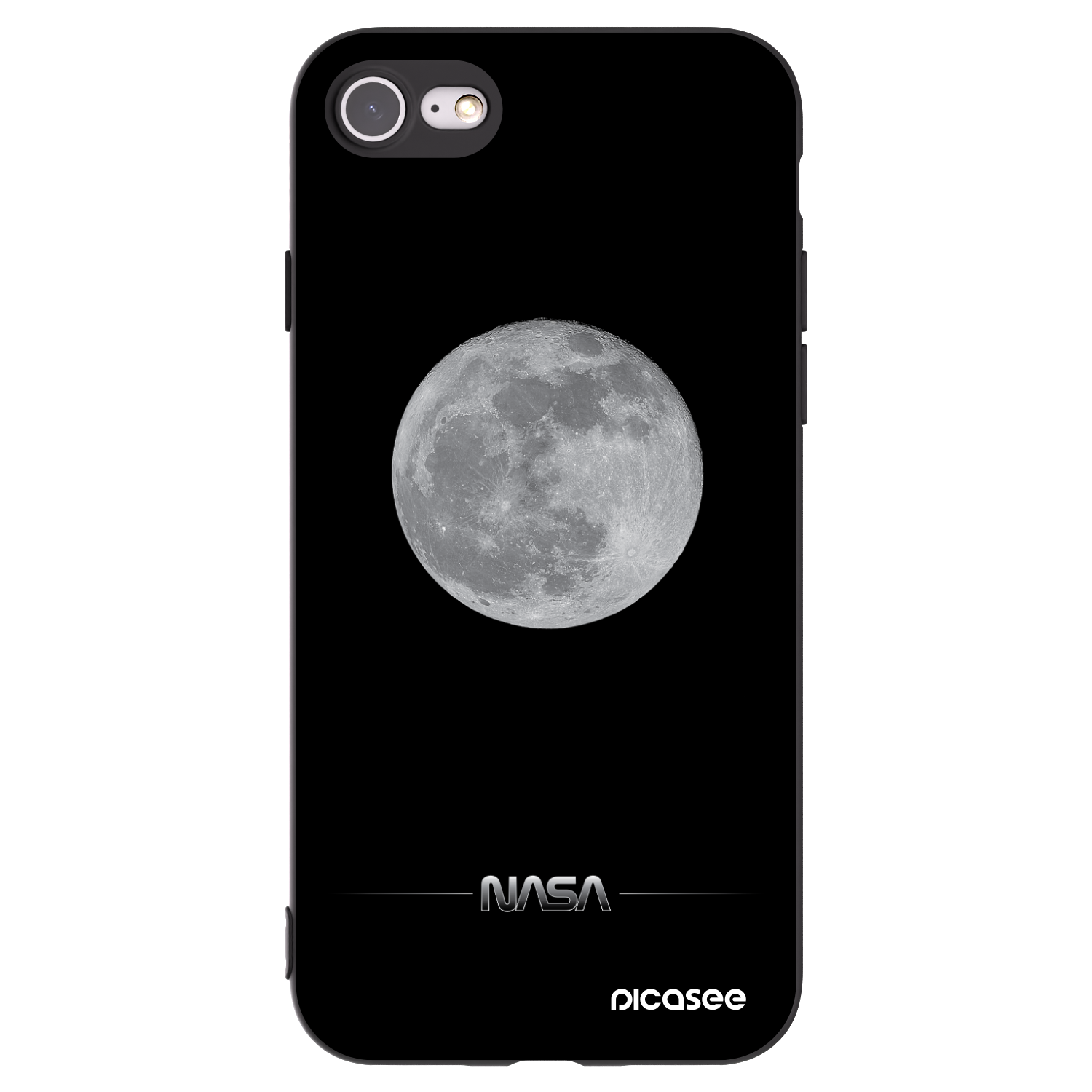 Picasee silikónový čierny obal pre Apple iPhone SE 2020 - Moon Minimal