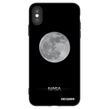 Picasee silikónový čierny obal pre Apple iPhone XS Max - Moon Minimal