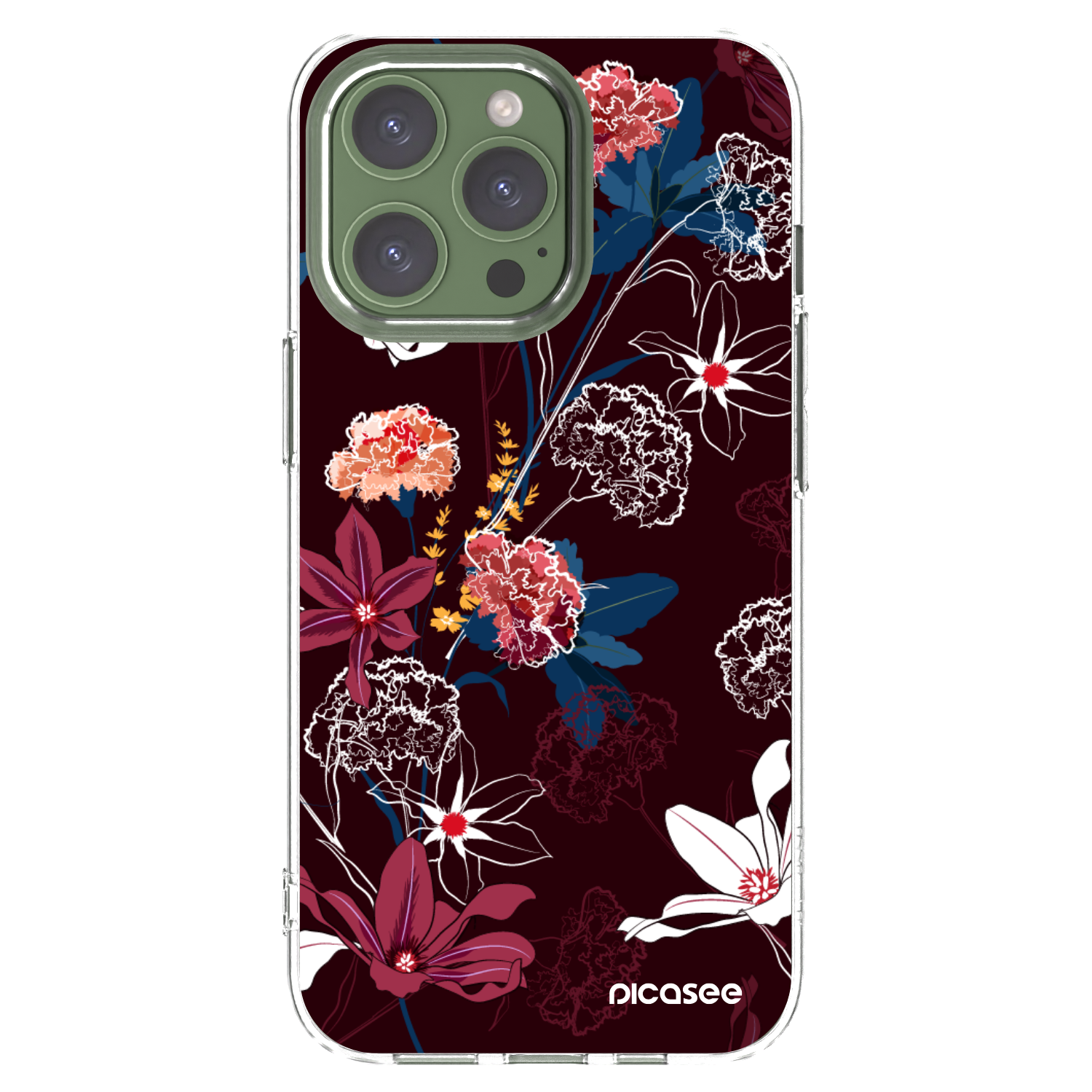 Picasee silikónový prehľadný obal pre Apple iPhone 13 Pro - Dark Meadow