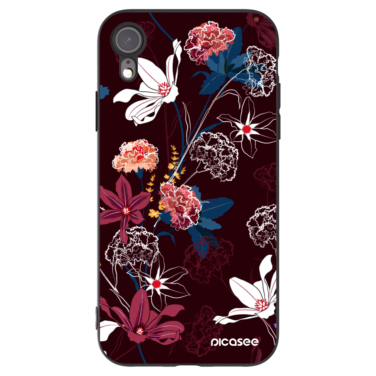 Picasee silikónový čierny obal pre Apple iPhone XR - Dark Meadow