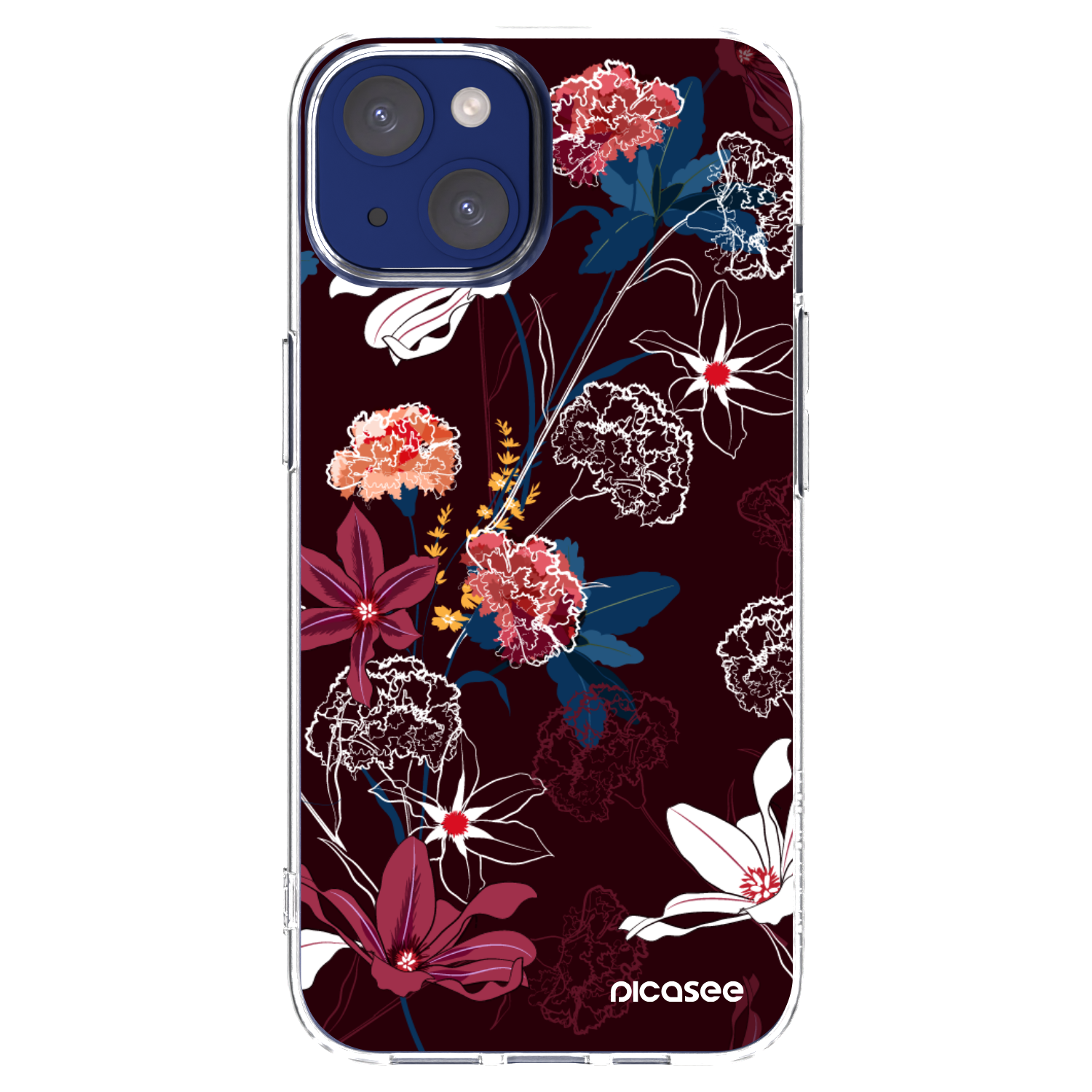 Silikónový prehľadný obal pre Apple iPhone 14 - Dark Meadow