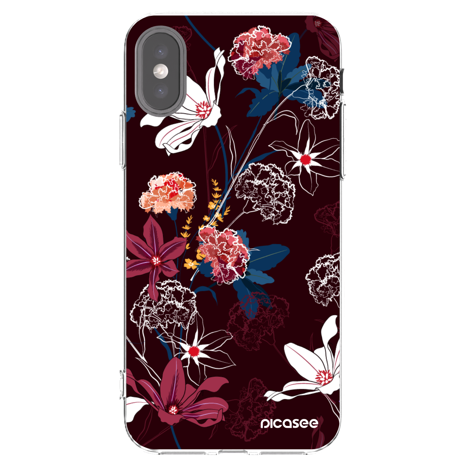 Picasee silikónový prehľadný obal pre Apple iPhone X/XS - Dark Meadow
