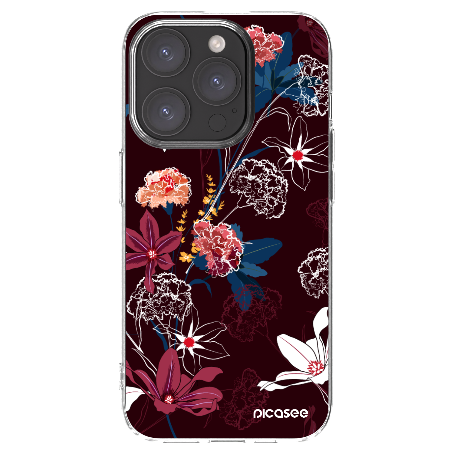 Picasee silikónový prehľadný obal pre Apple iPhone 15 Pro - Dark Meadow