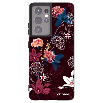Picasee silikónový čierny obal pre Samsung Galaxy S21 Ultra 5G G998B - Dark Meadow