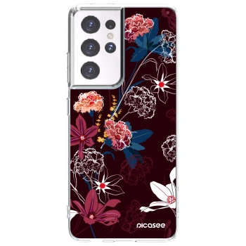 Picasee silikónový prehľadný obal pre Samsung Galaxy S21 Ultra 5G G998B - Dark Meadow