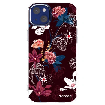 Picasee silikónový prehľadný obal pre Apple iPhone 14 Plus - Dark Meadow