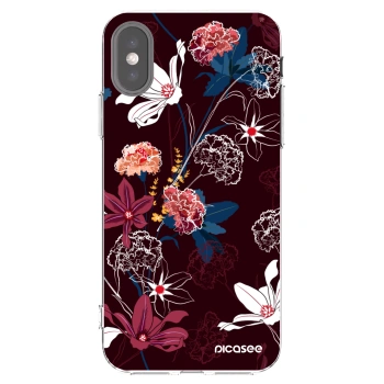 Picasee silikónový prehľadný obal pre Apple iPhone X/XS - Dark Meadow