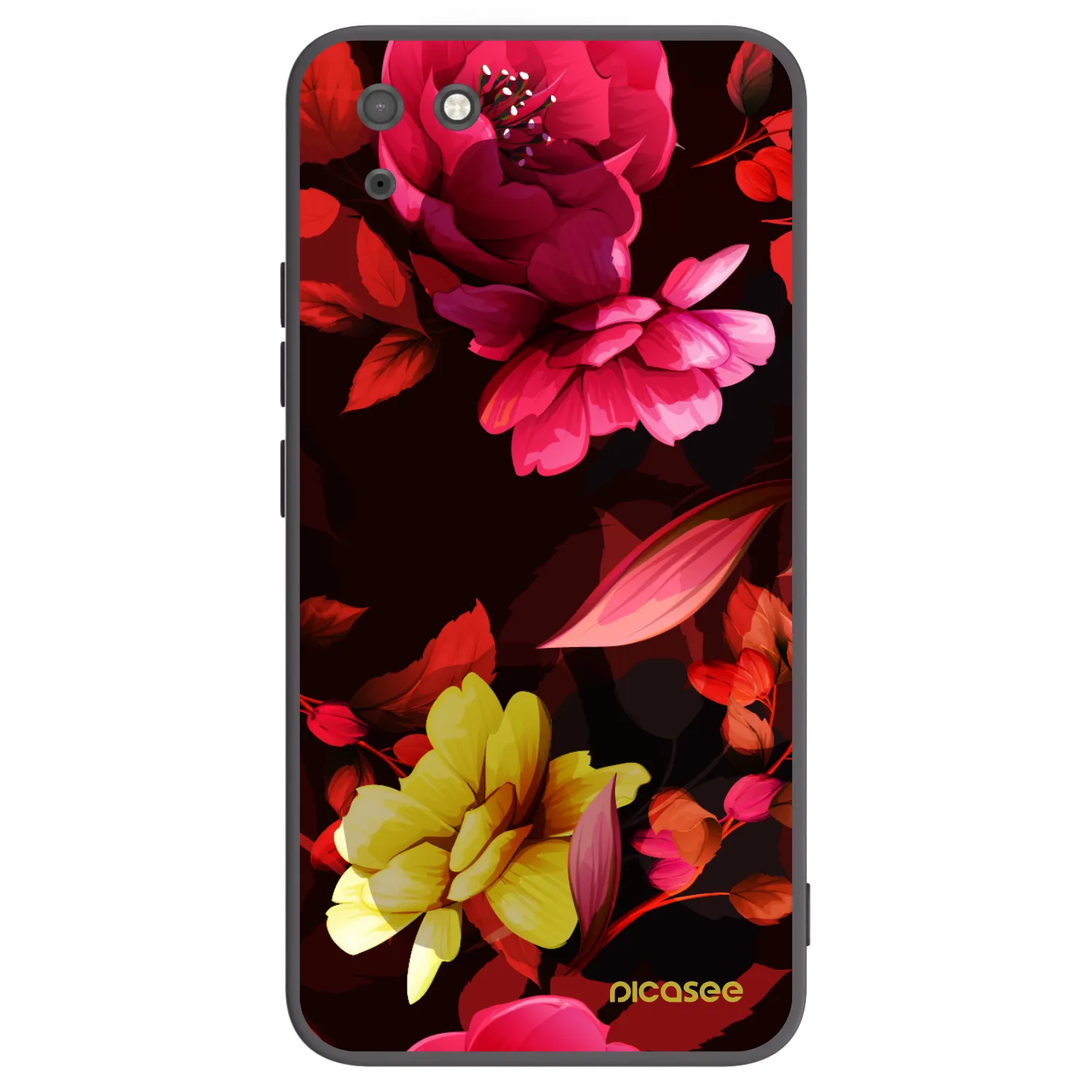 Picasee silikónový čierny obal pre Huawei Y5P - Dark Peonny