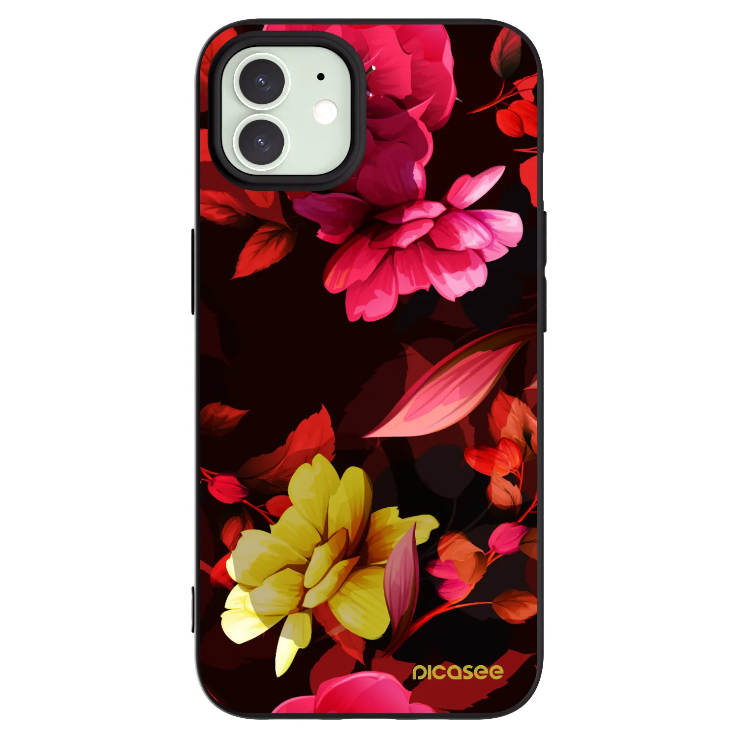 Silikónový čierny obal pre Apple iPhone 12 - Dark Peonny