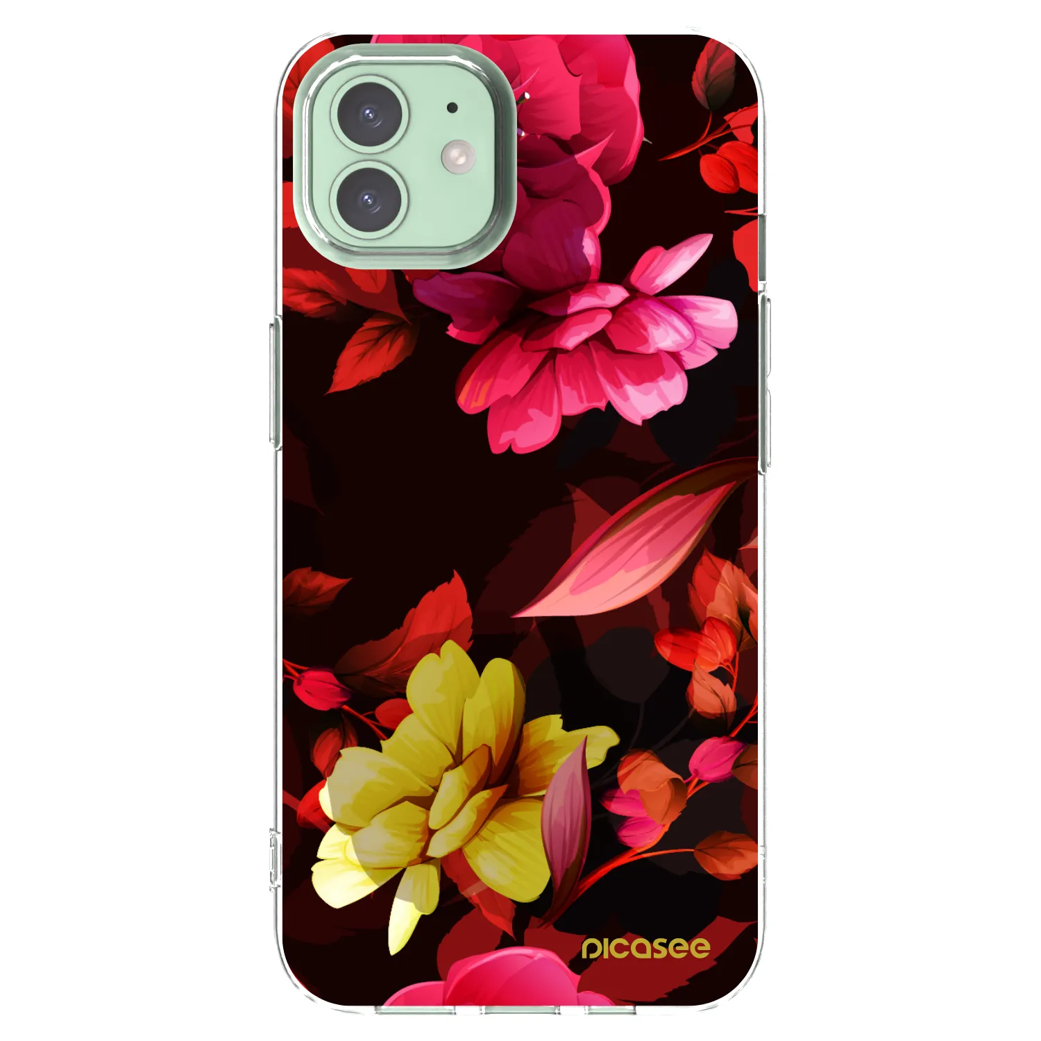 Silikónový prehľadný obal pre Apple iPhone 12 Pro - Dark Peonny
