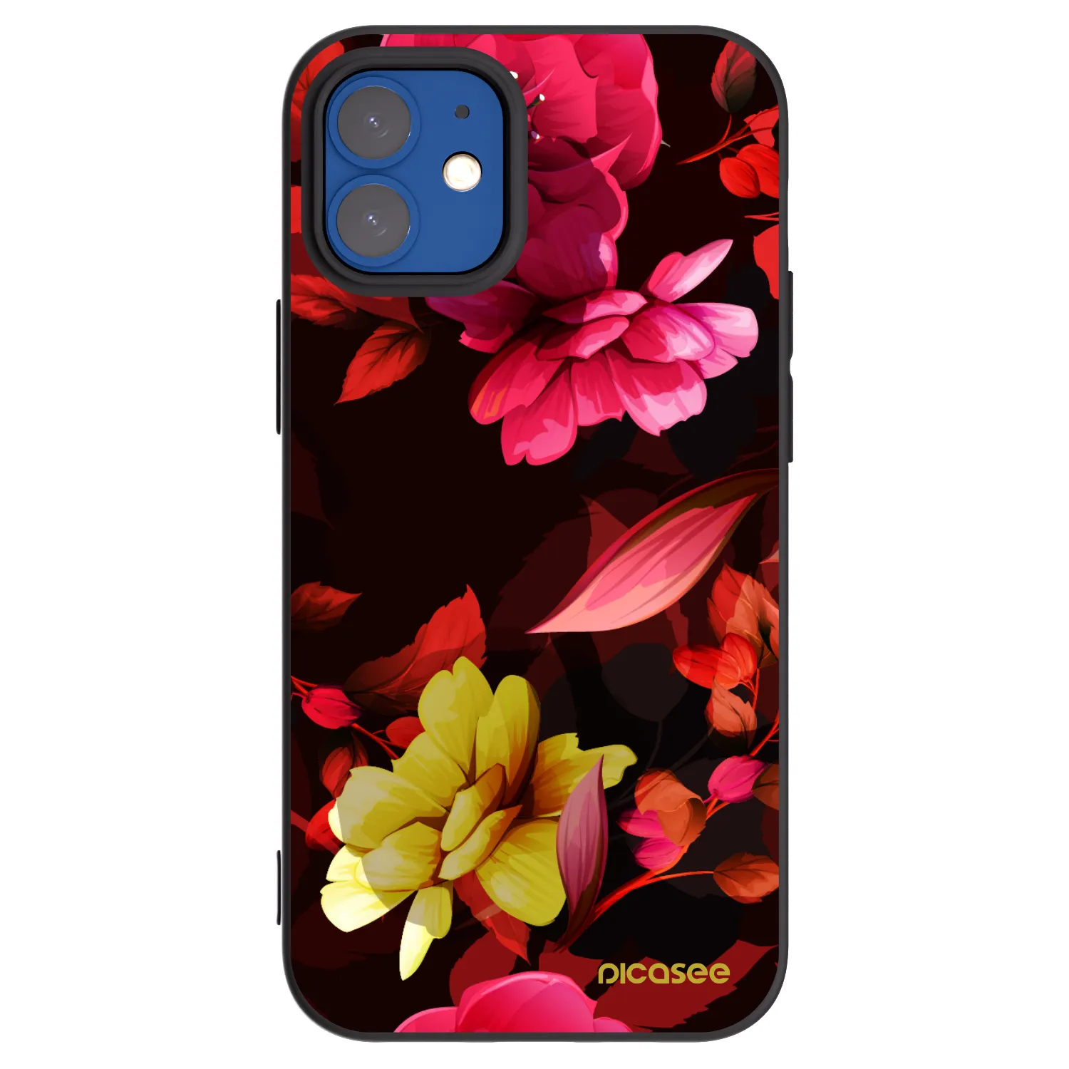 Silikónový čierny obal pre Apple iPhone 12 mini - Dark Peonny