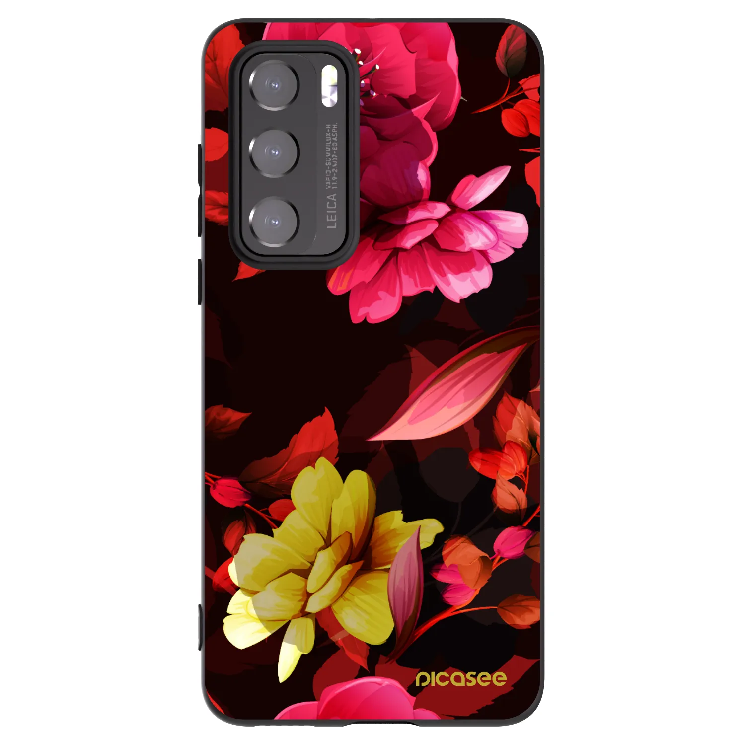 Picasee silikónový čierny obal pre Huawei P40 - Dark Peonny
