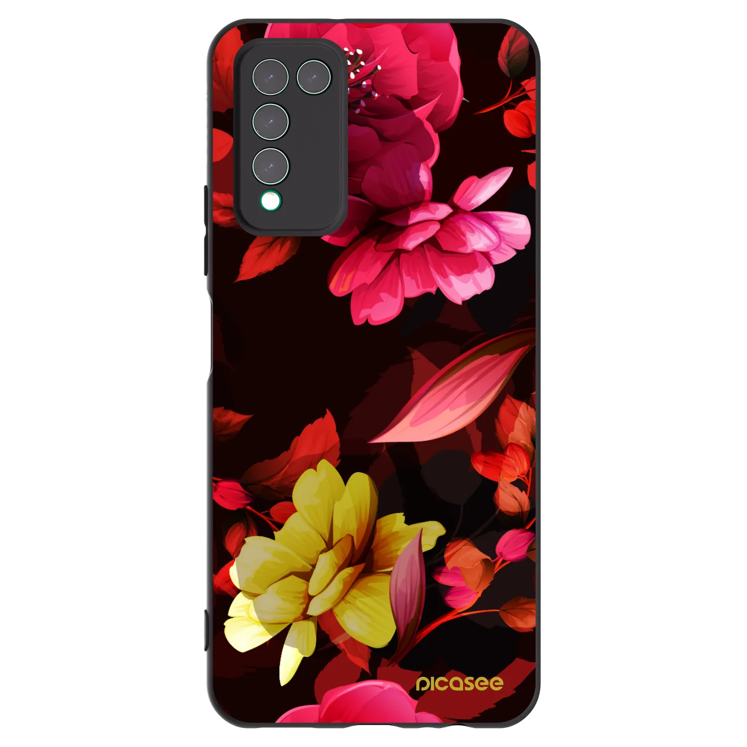 Picasee silikónový čierny obal pre Honor 10X Lite - Dark Peonny