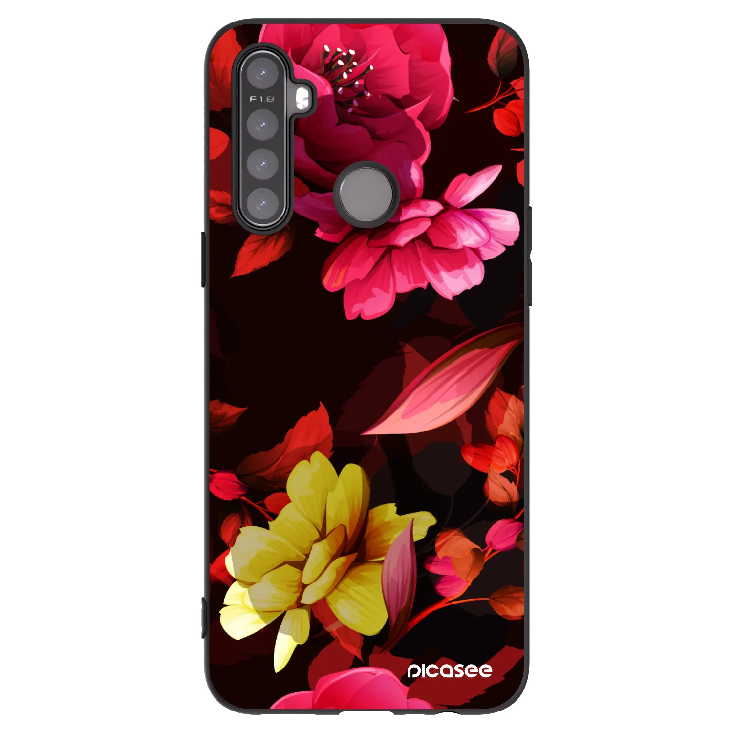 Picasee silikónový čierny obal pre Realme 6i - Dark Peonny
