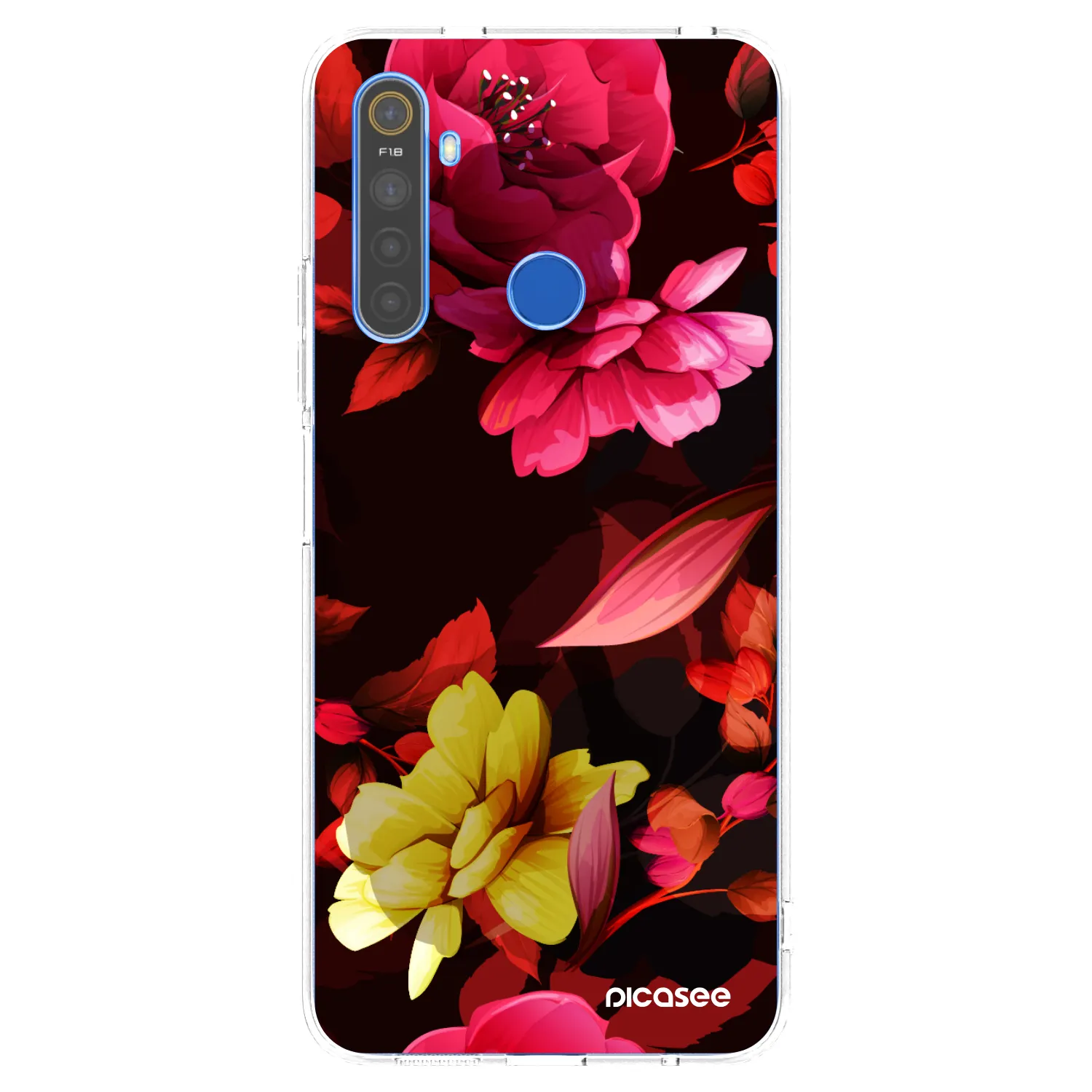 Picasee silikónový prehľadný obal pre Realme 5 - Dark Peonny