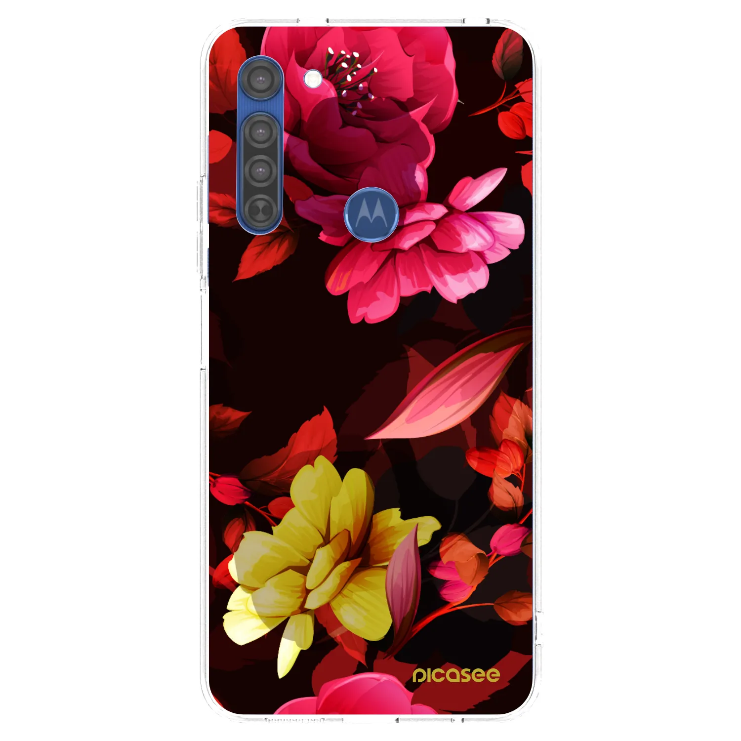 Picasee silikónový prehľadný obal pre Motorola Moto G8 - Dark Peonny