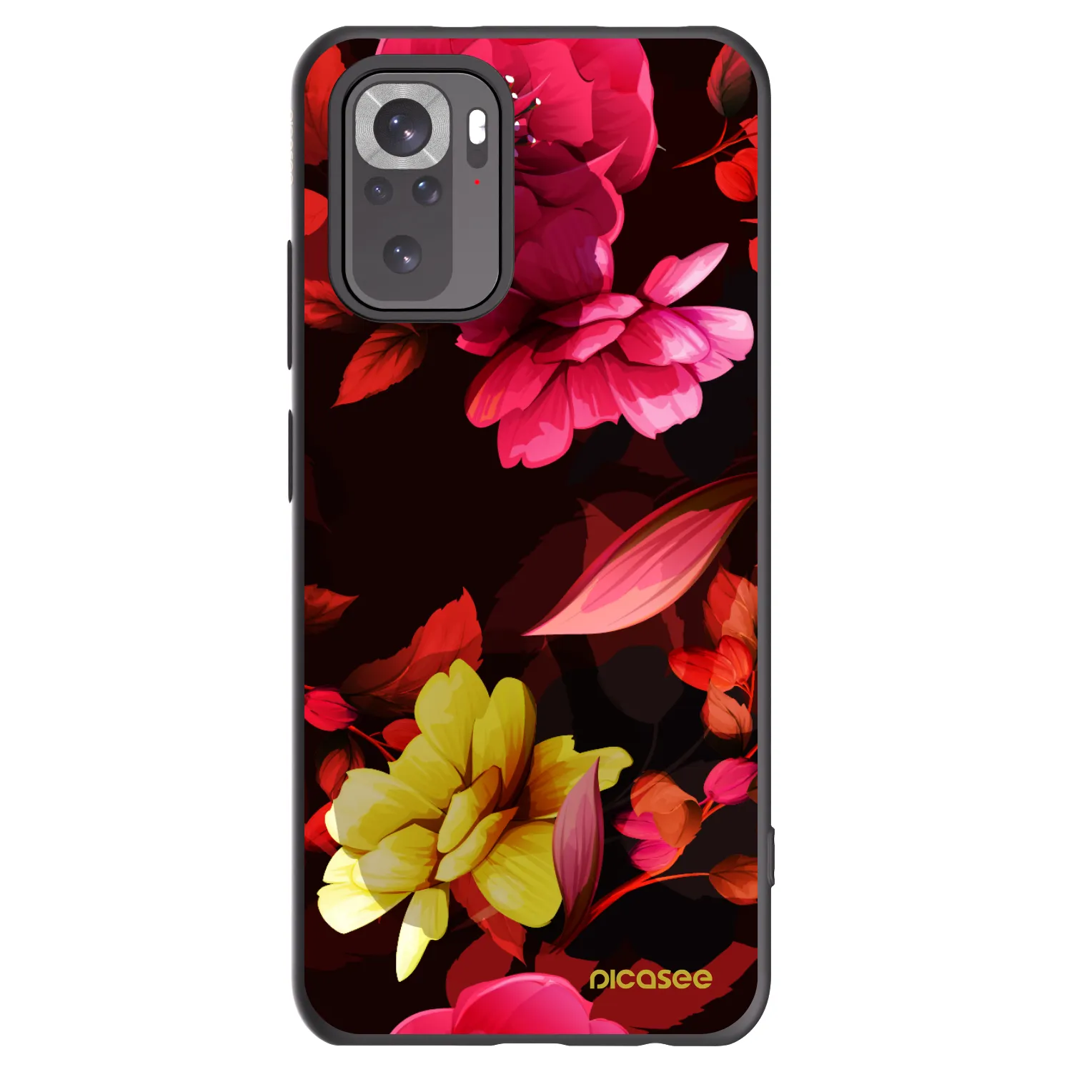 Picasee silikónový čierny obal pre Xiaomi Redmi Note 10 - Dark Peonny