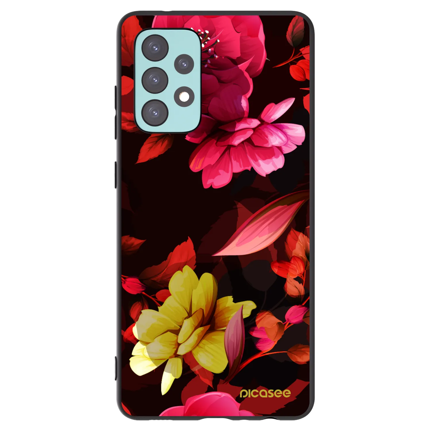Picasee silikónový čierny obal pre Samsung Galaxy A72 A725F - Dark Peonny
