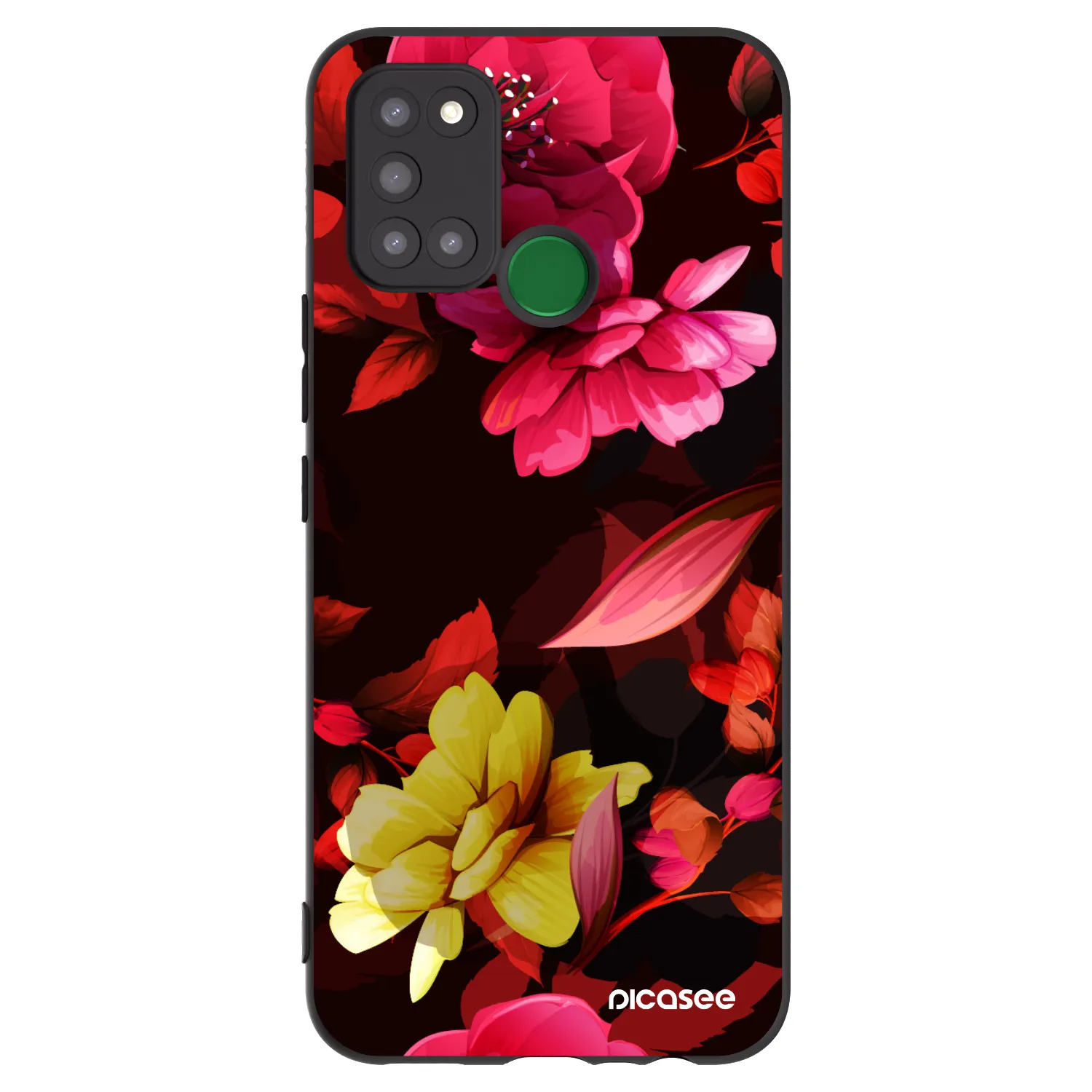 Picasee silikónový čierny obal pre Realme 7i - Dark Peonny