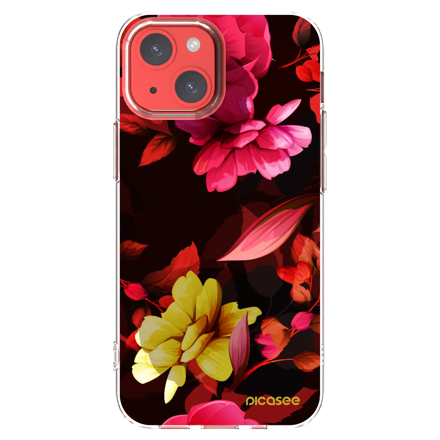 Picasee silikónový prehľadný obal pre Apple iPhone 13 mini - Dark Peonny