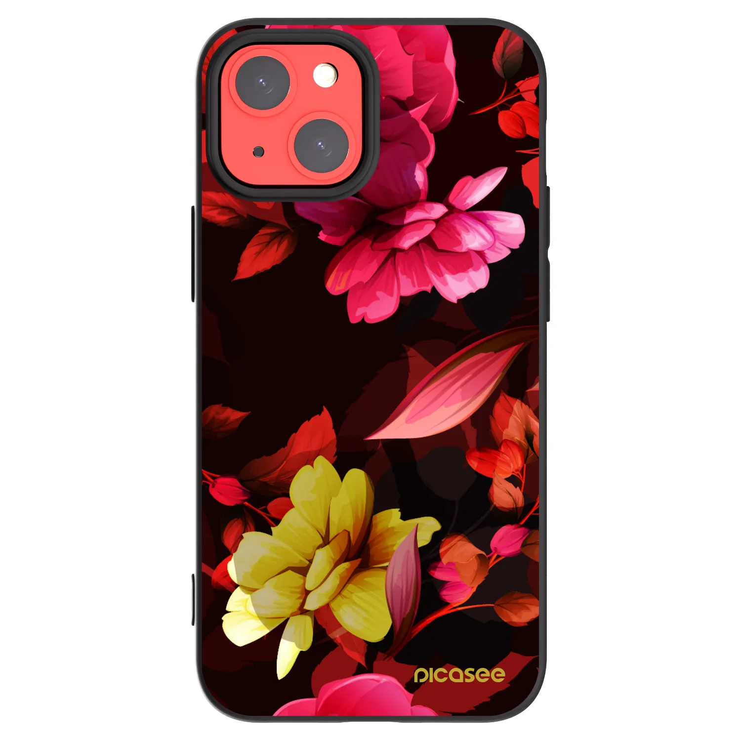 Picasee silikónový čierny obal pre Apple iPhone 13 mini - Dark Peonny