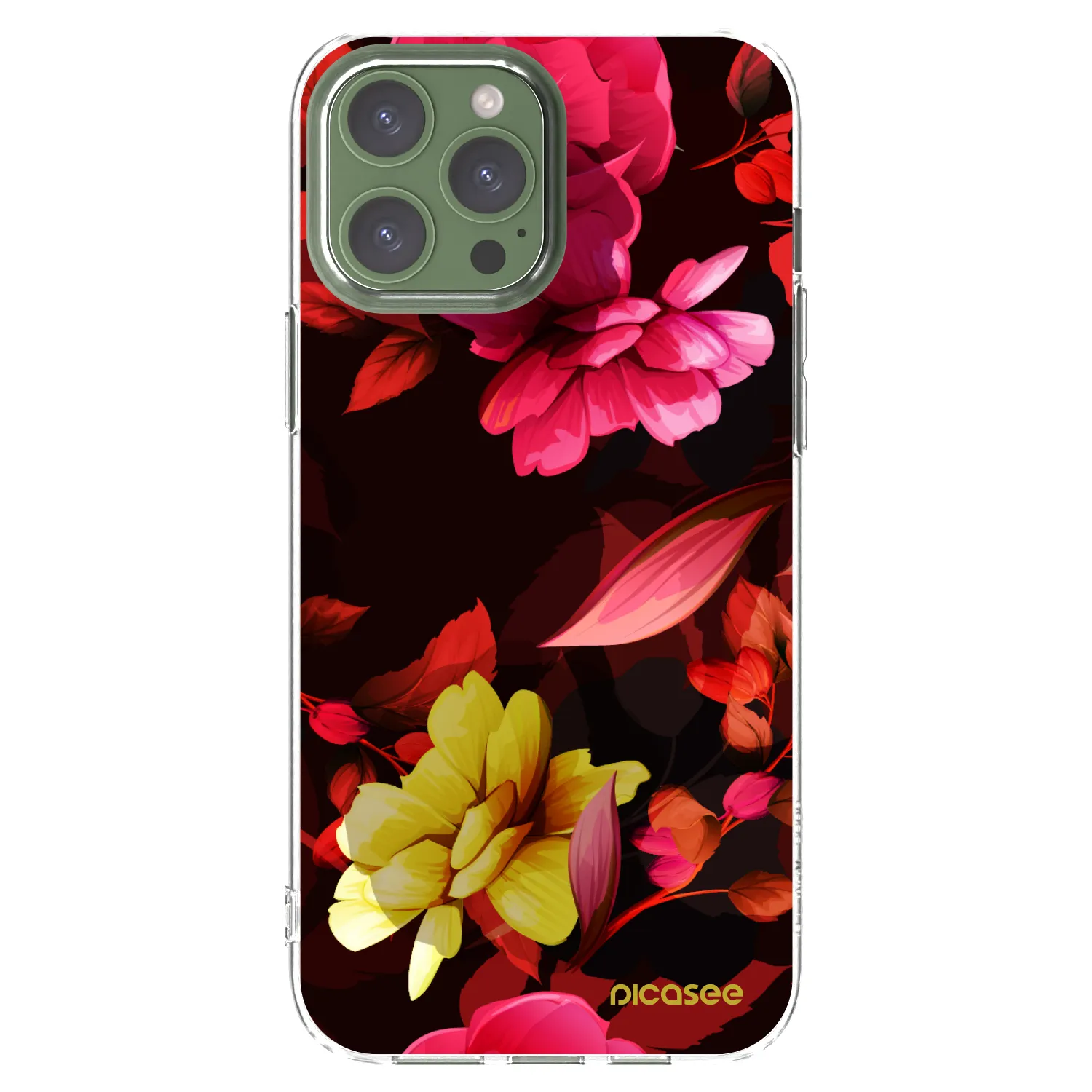 Silikónový prehľadný obal pre Apple iPhone 13 Pro Max - Dark Peonny