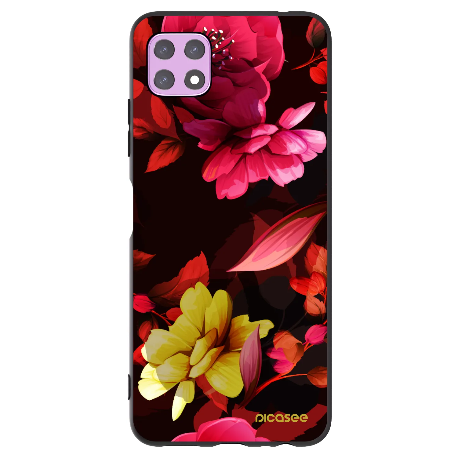 Picasee silikónový čierny obal pre Samsung Galaxy A22 A226B 5G - Dark Peonny