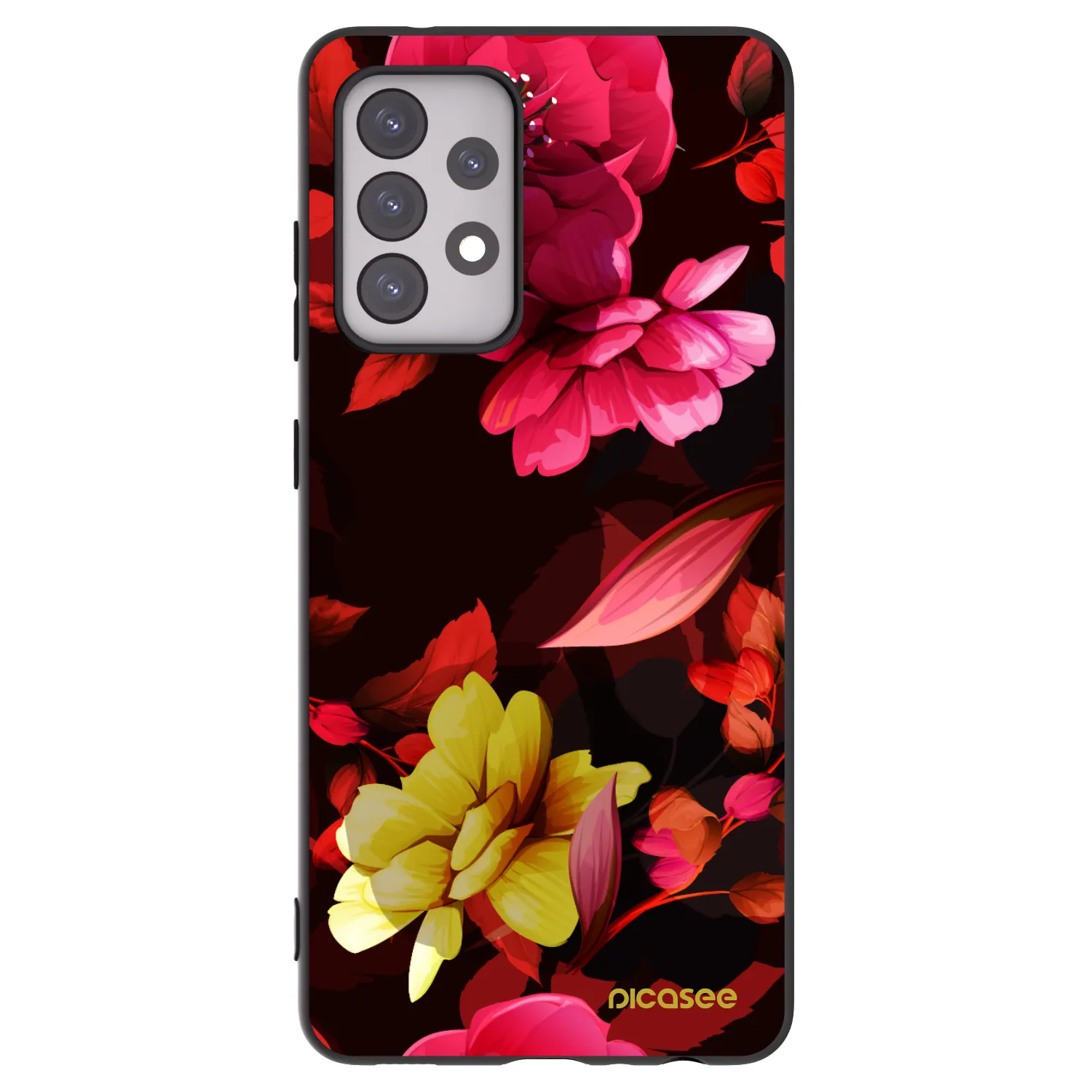 Picasee silikónový čierny obal pre Samsung Galaxy A52s 5G A528B - Dark Peonny