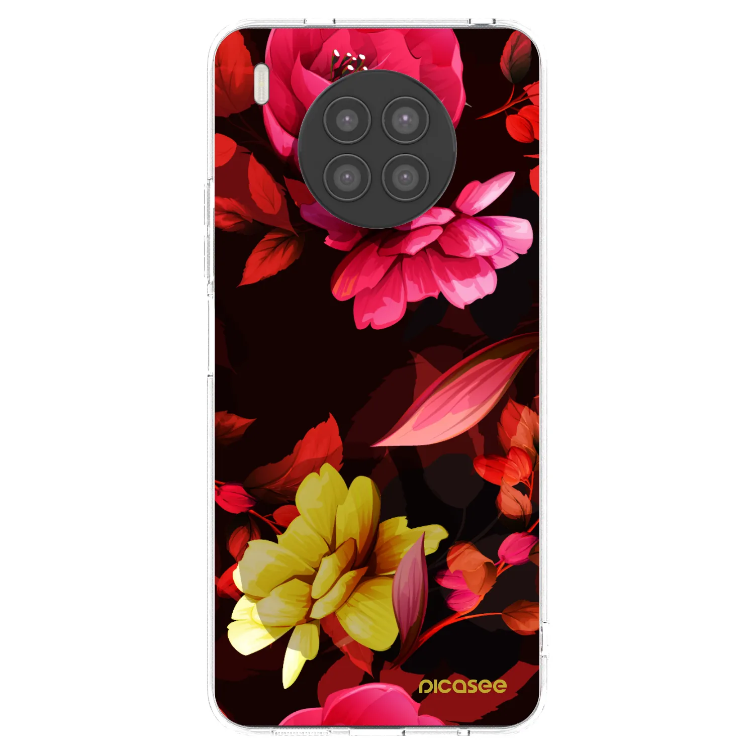 Silikónový prehľadný obal pre Huawei Nova 8i - Dark Peonny