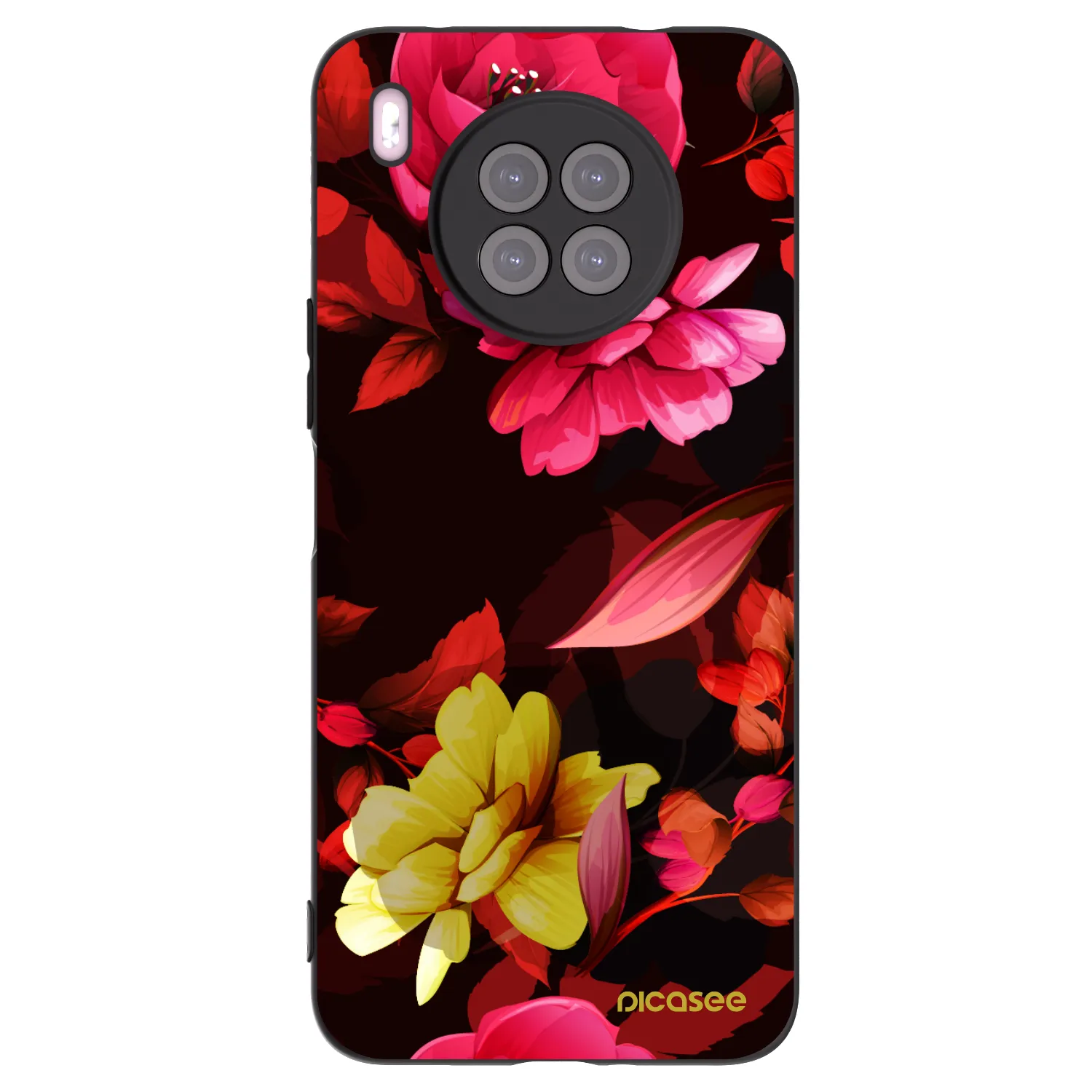 Picasee silikónový čierny obal pre Huawei Nova 8i - Dark Peonny