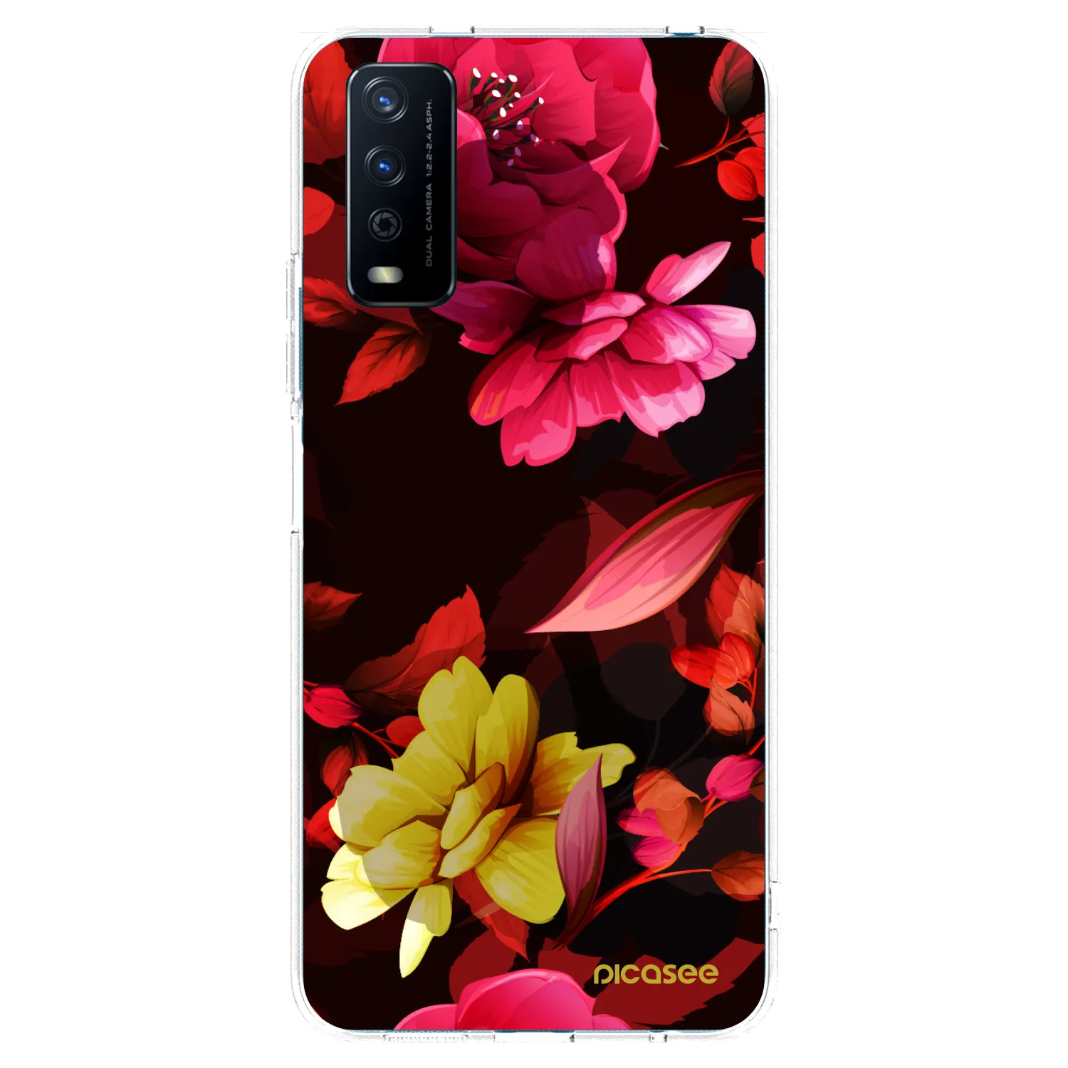 Picasee silikónový prehľadný obal pre Vivo Y11s - Dark Peonny