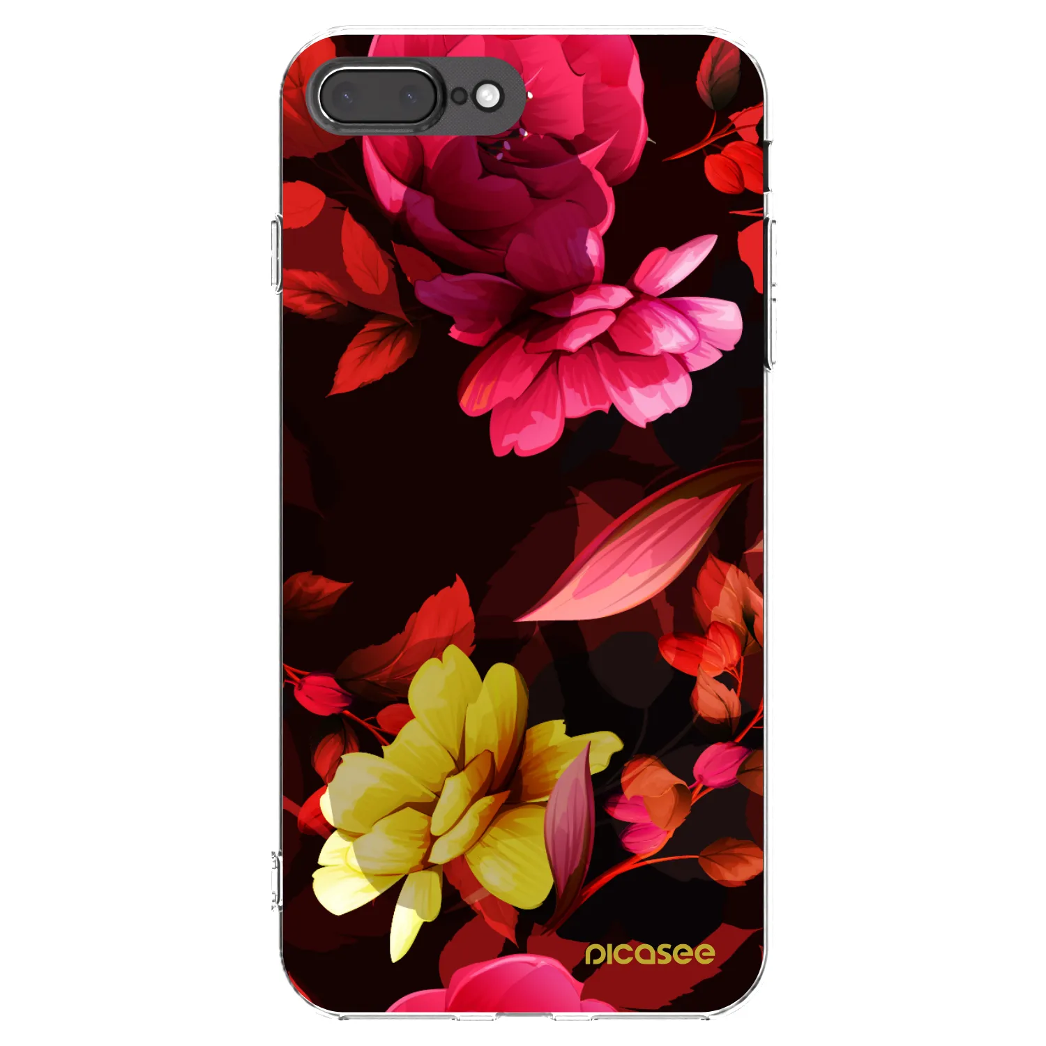 Picasee silikónový prehľadný obal pre Apple iPhone 7 Plus - Dark Peonny