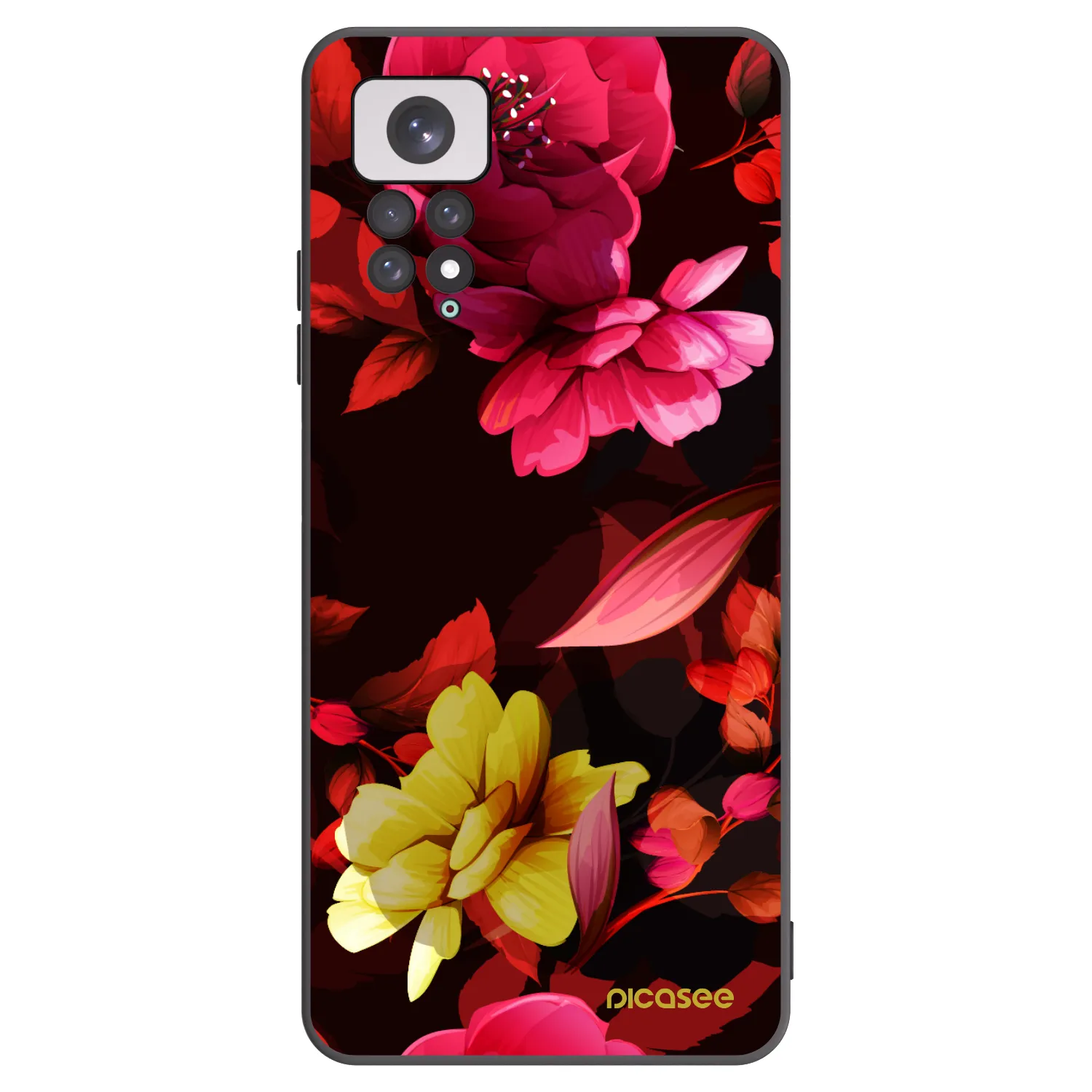 Picasee silikónový čierny obal pre Xiaomi Redmi Note 11 - Dark Peonny