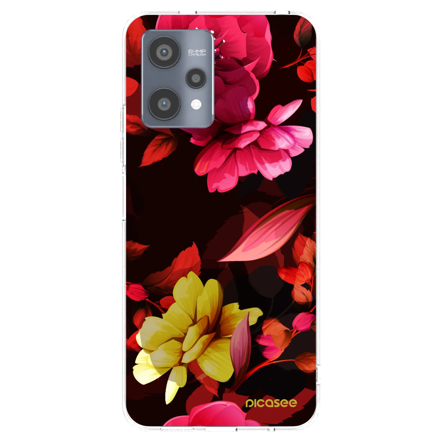 Picasee silikónový prehľadný obal pre Realme 9 Pro 5G - Dark Peonny