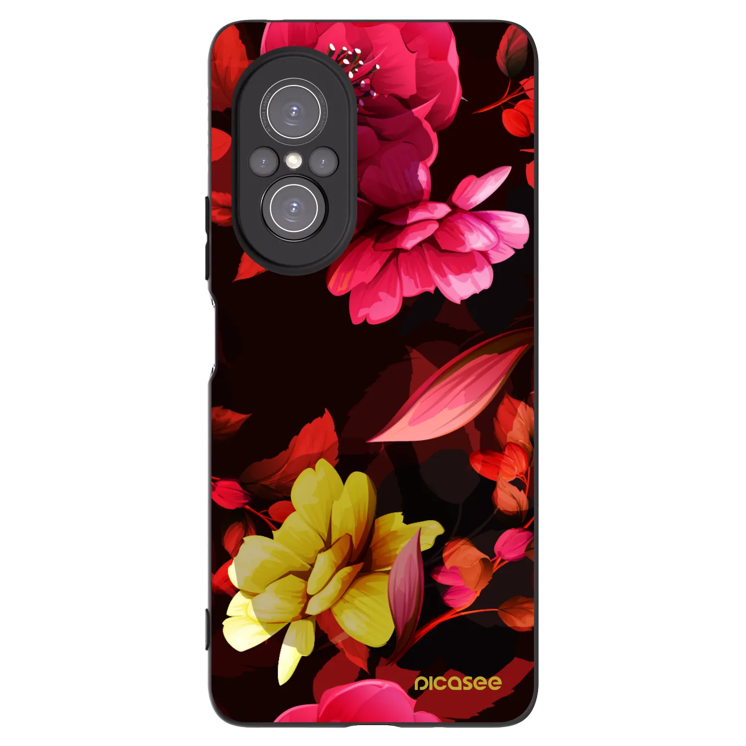 Picasee silikónový čierny obal pre Huawei Nova 9 SE - Dark Peonny
