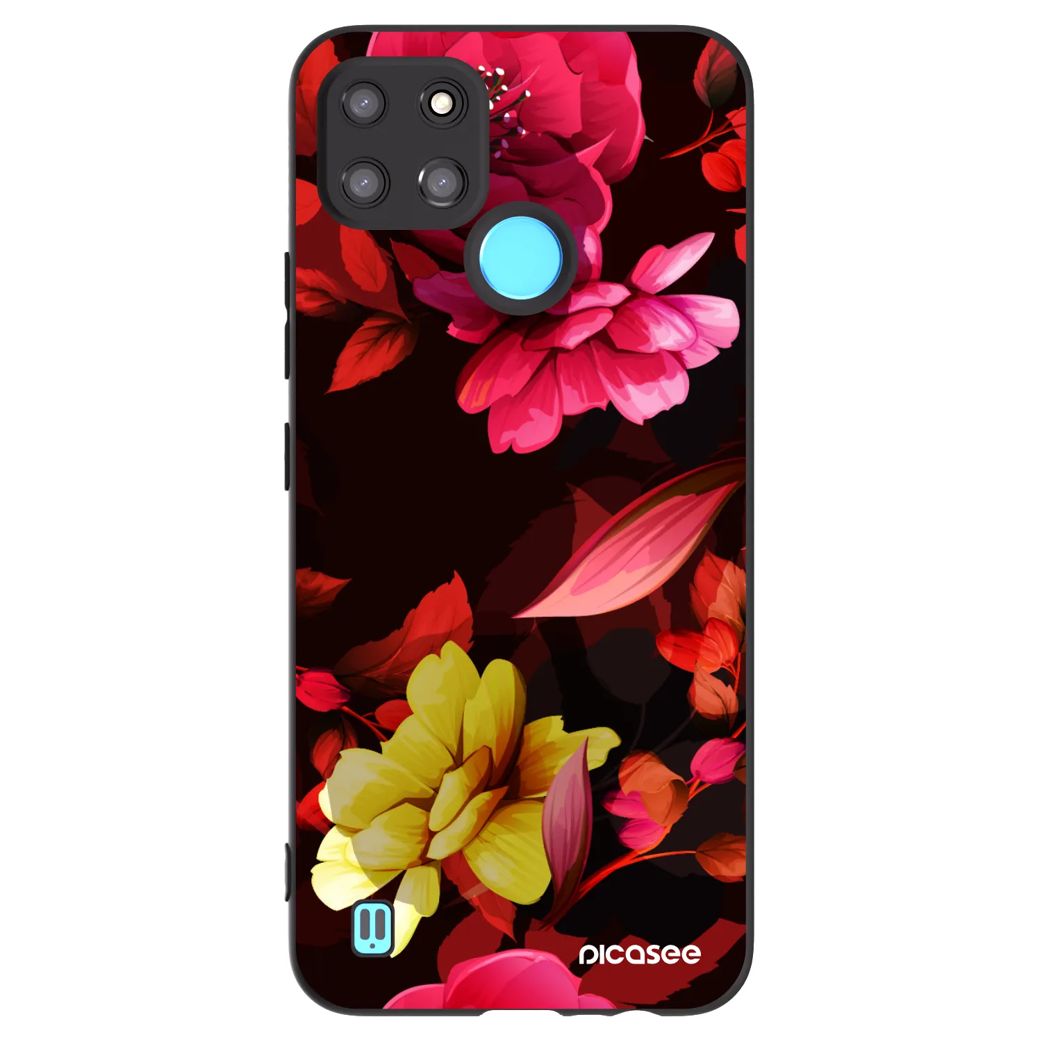 Picasee silikónový čierny obal pre Realme C21Y - Dark Peonny