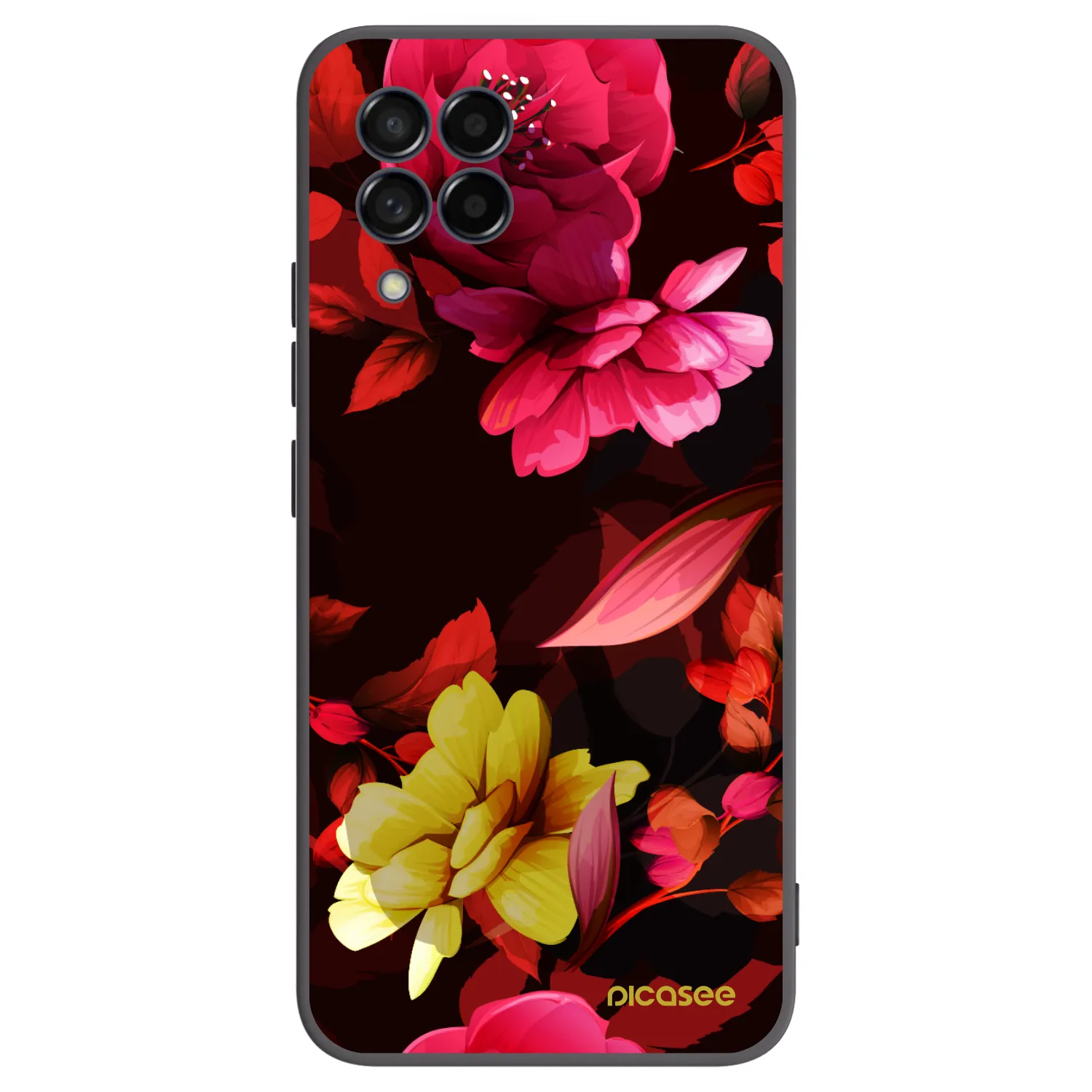 Picasee silikónový čierny obal pre Samsung Galaxy M53 5G - Dark Peonny