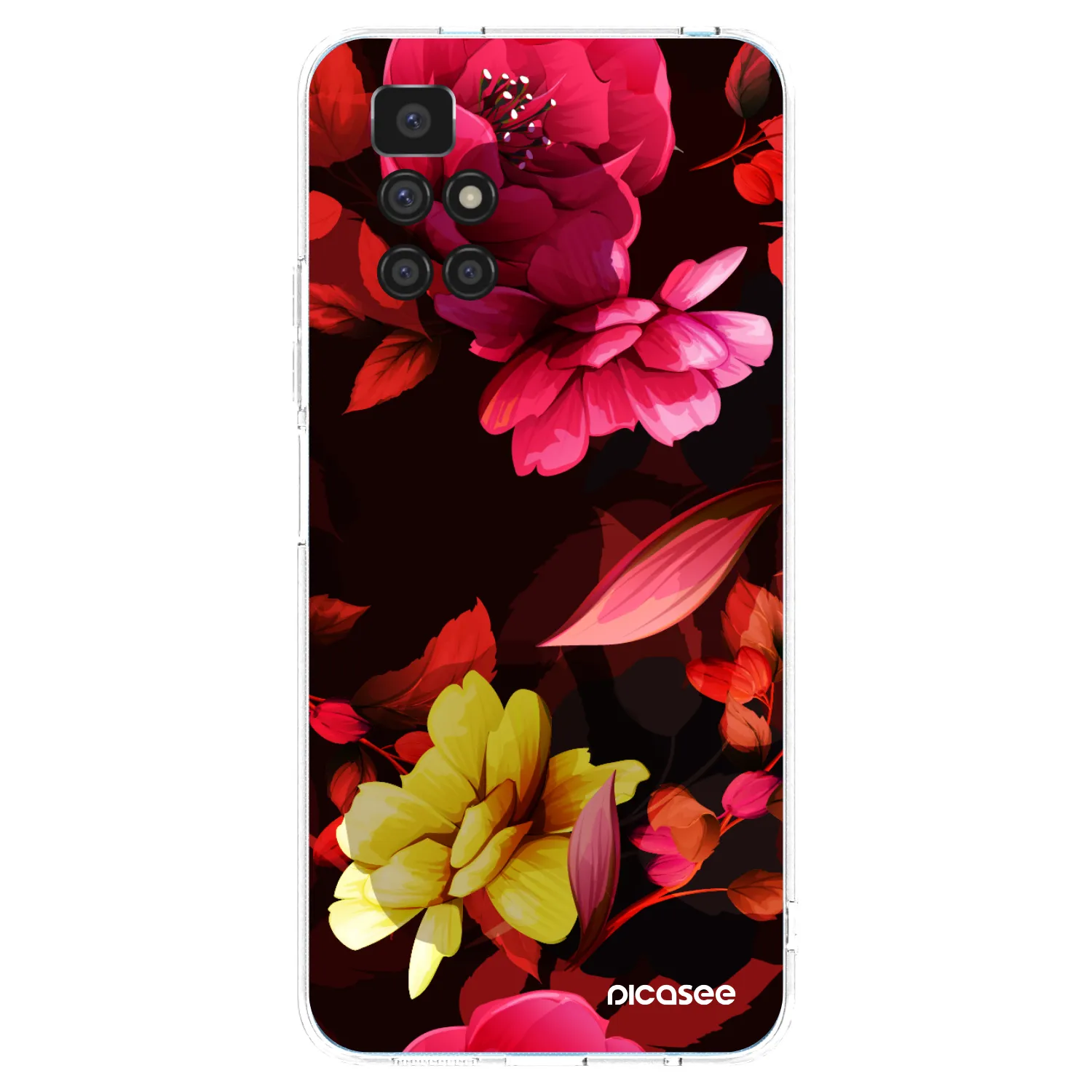 Silikónový prehľadný obal pre Xiaomi Redmi 10 (2022) - Dark Peonny