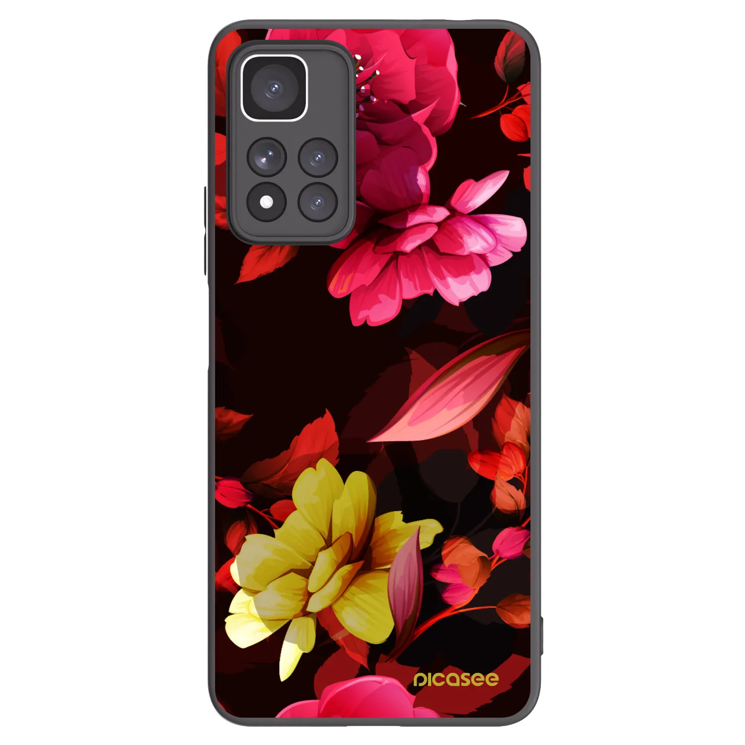 Picasee silikónový čierny obal pre Xiaomi Redmi Note 11 Pro+ 5G - Dark Peonny