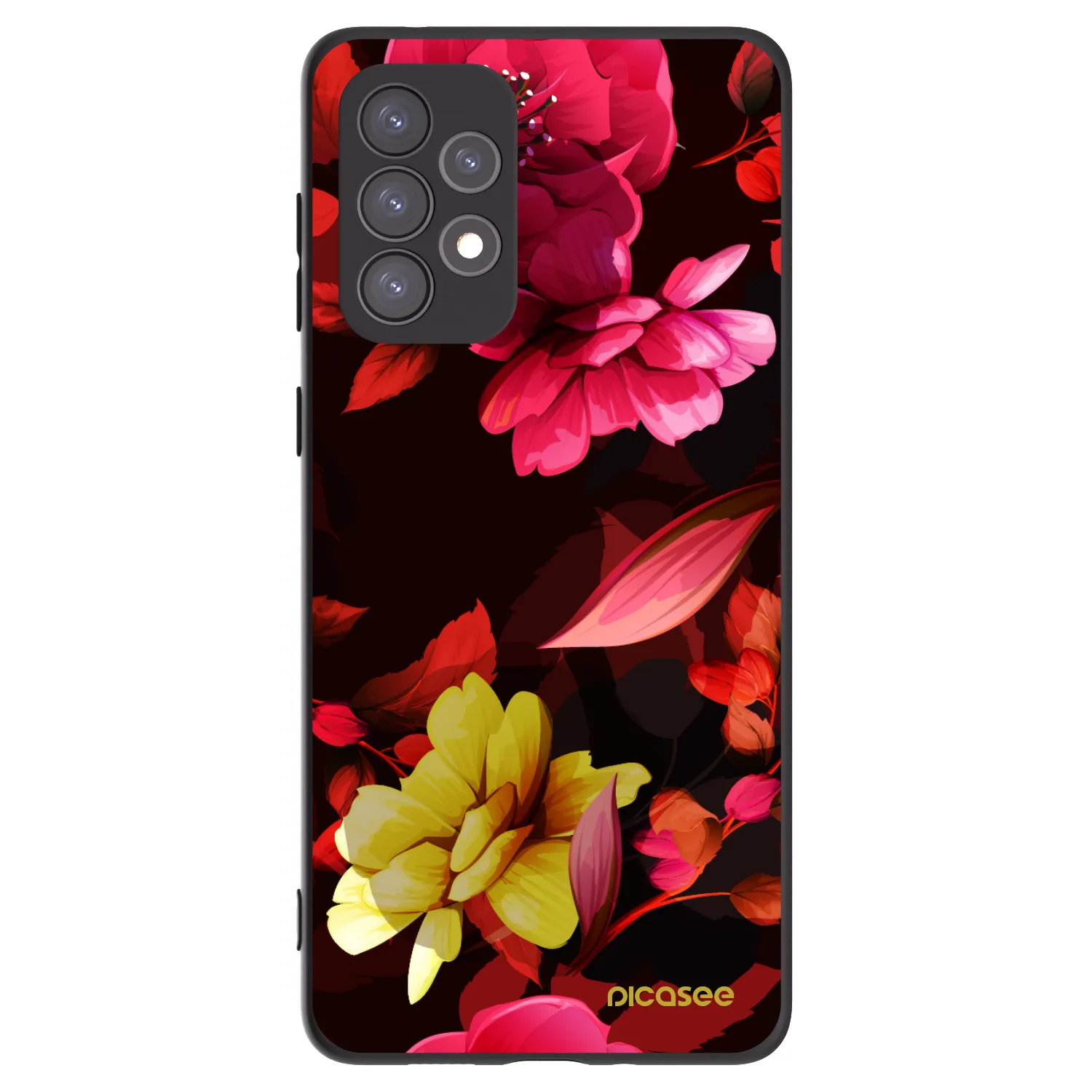Picasee silikónový čierny obal pre Samsung Galaxy A73 5G - Dark Peonny