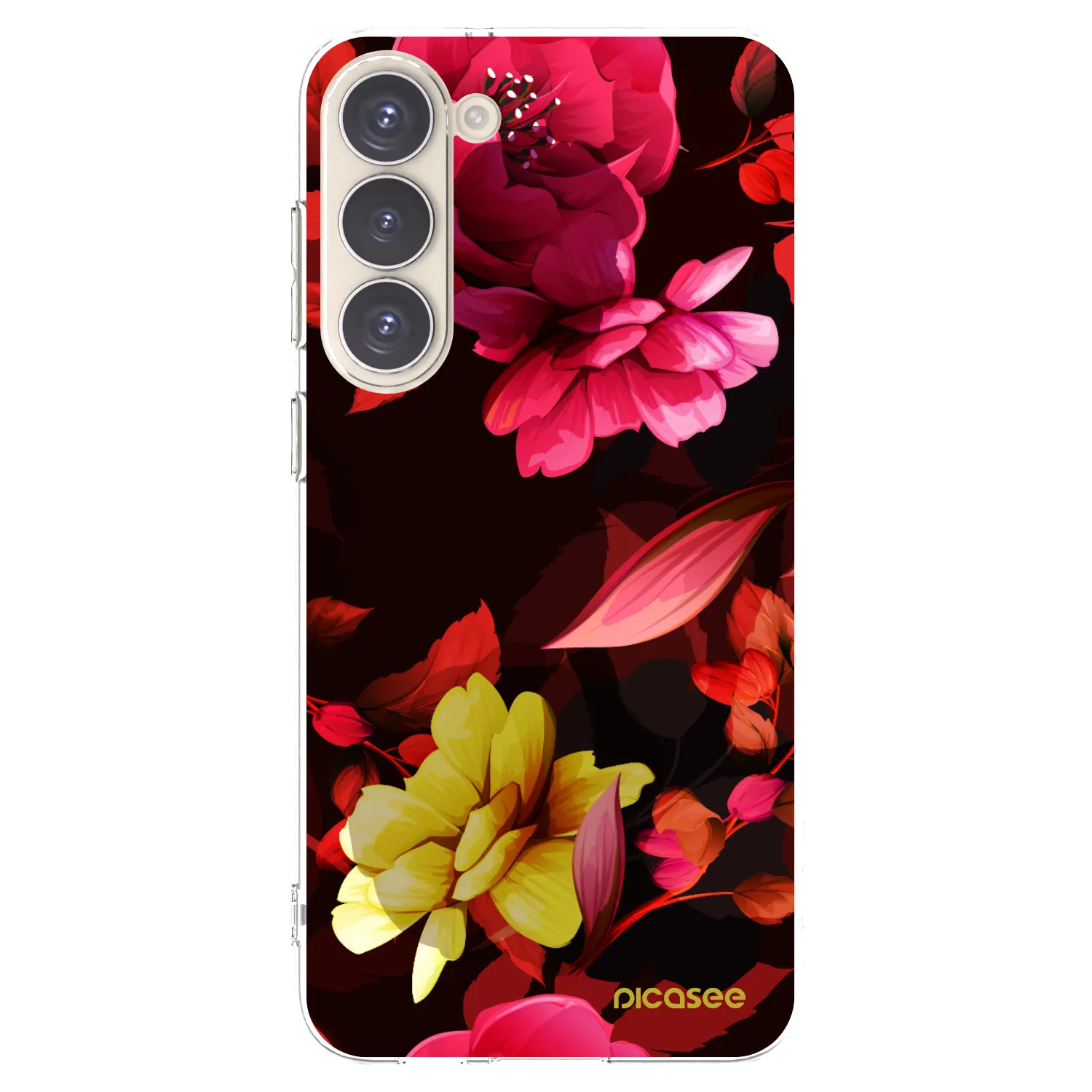 Picasee silikónový prehľadný obal pre Samsung Galaxy S23+ 5G - Dark Peonny