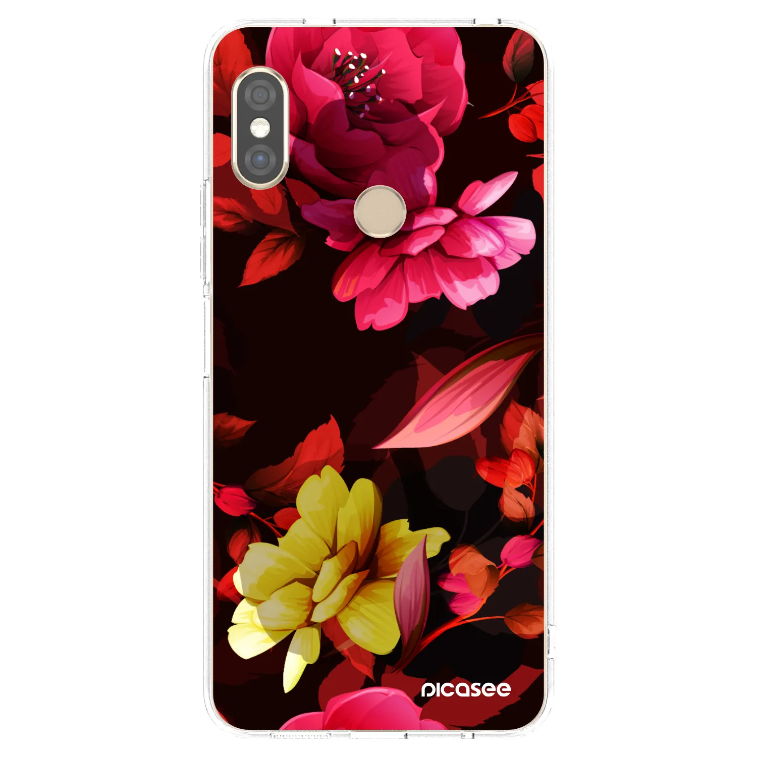 Picasee silikónový prehľadný obal pre Xiaomi Redmi Note 5 Global - Dark Peonny