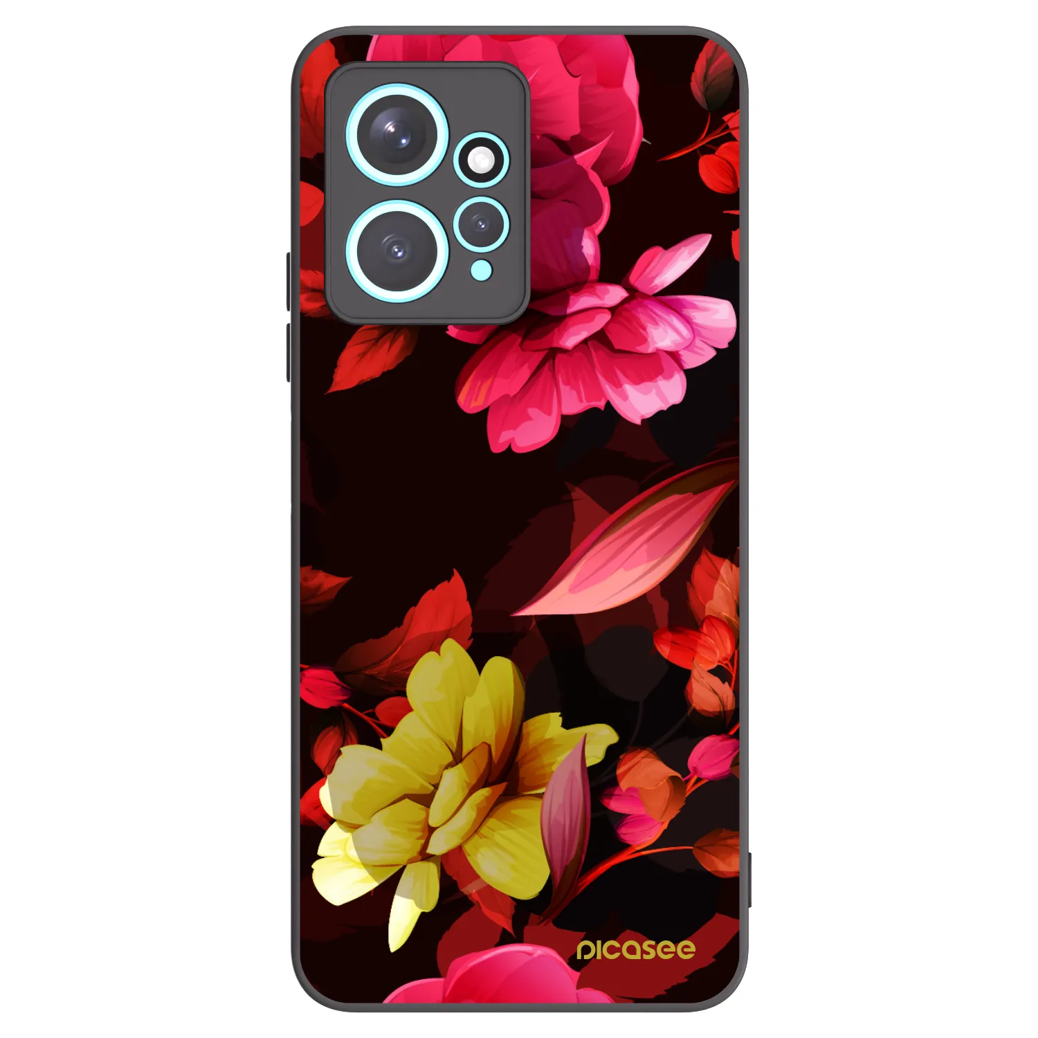 Picasee silikónový čierny obal pre Xiaomi Redmi Note 12 4G - Dark Peonny