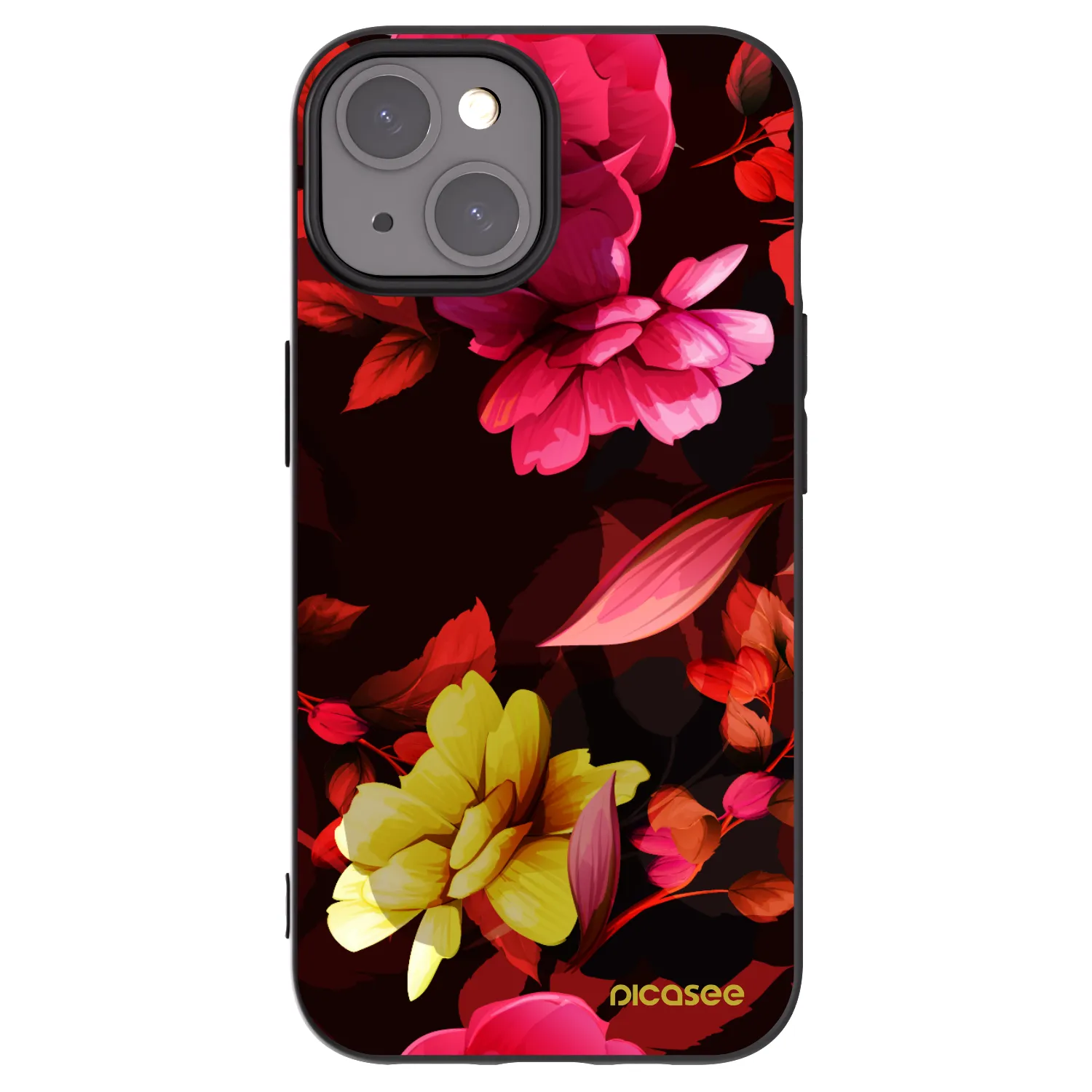 Silikónový čierny obal pre Apple iPhone 15 - Dark Peonny
