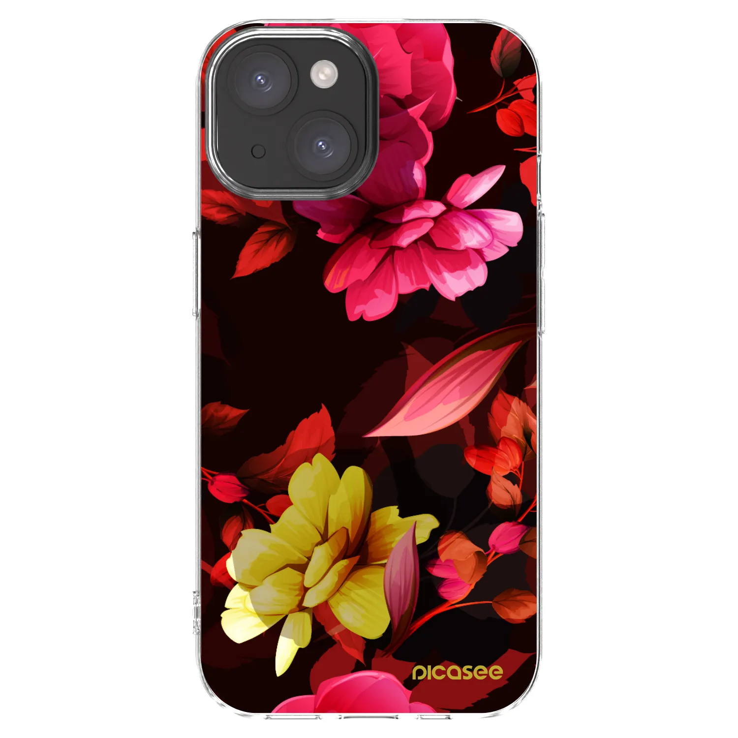 Picasee silikónový prehľadný obal pre Apple iPhone 15 - Dark Peonny