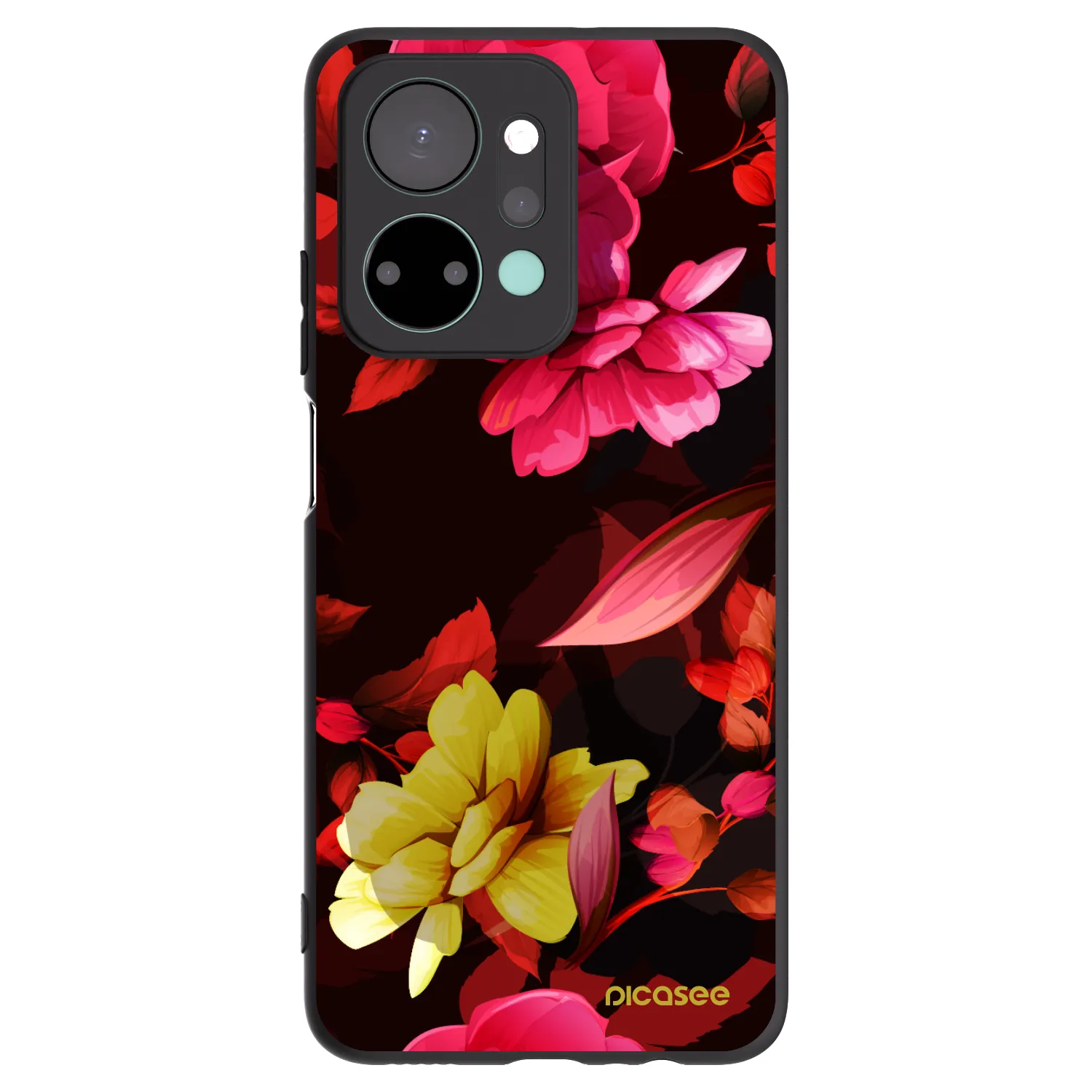Picasee silikónový čierny obal pre Honor X7a - Dark Peonny