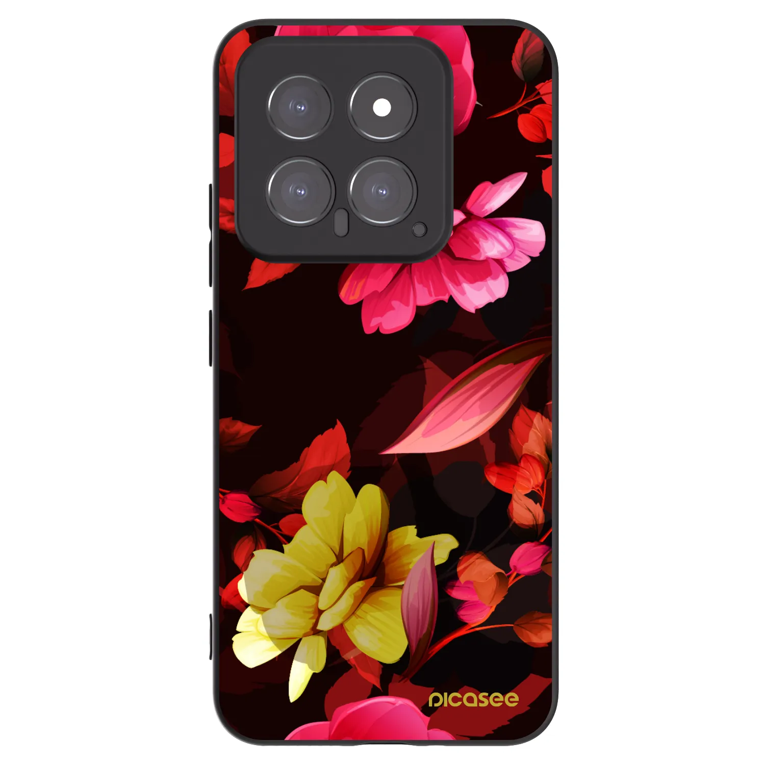 Picasee silikónový čierny obal pre Xiaomi 14 - Dark Peonny