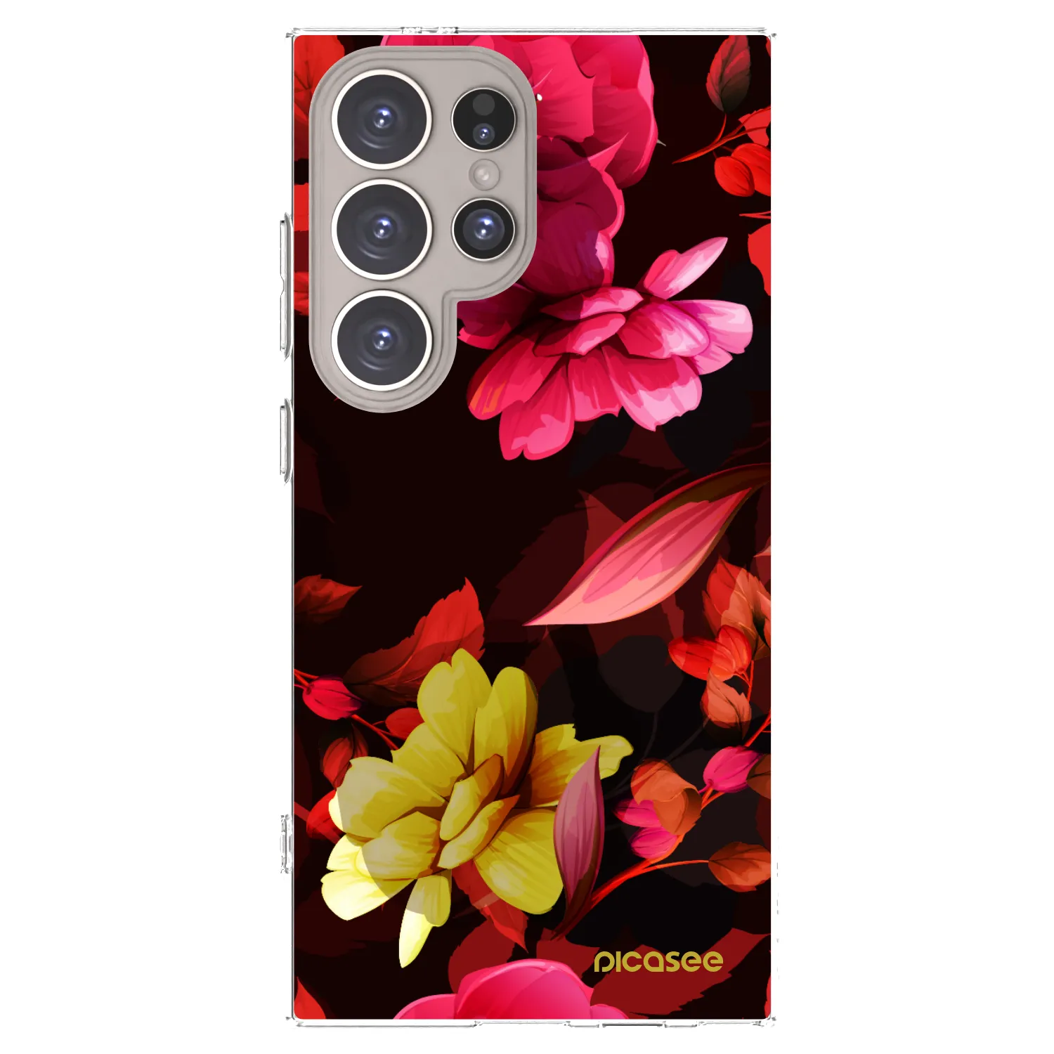 Picasee silikónový prehľadný obal pre Samsung Galaxy S24 Ultra S928B 5G - Dark Peonny